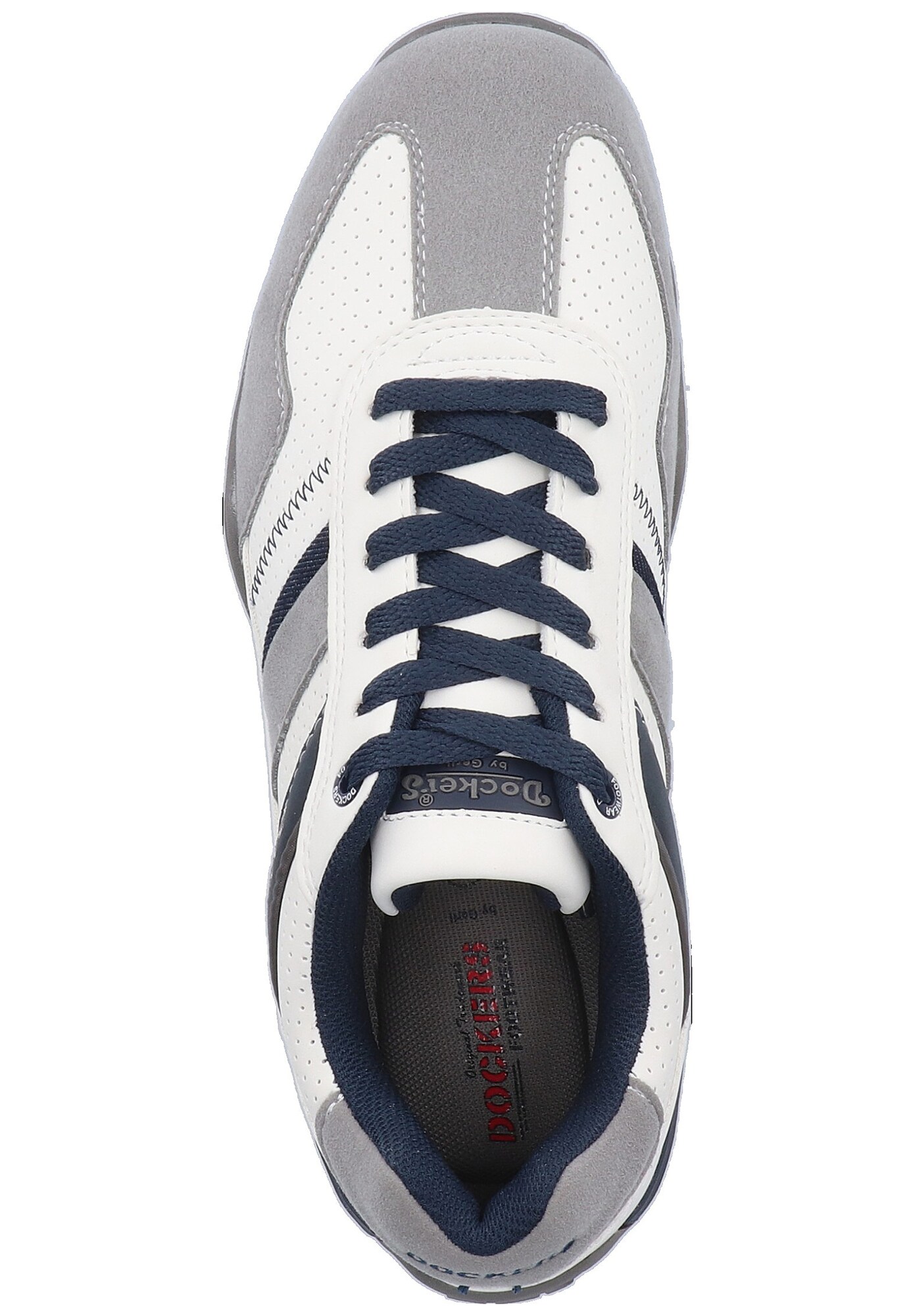 Dockers By Gerli Heren Sportieve Veterschoen Donkerblauw Grijs Wit dockers by gerli kopen in de aanbieding