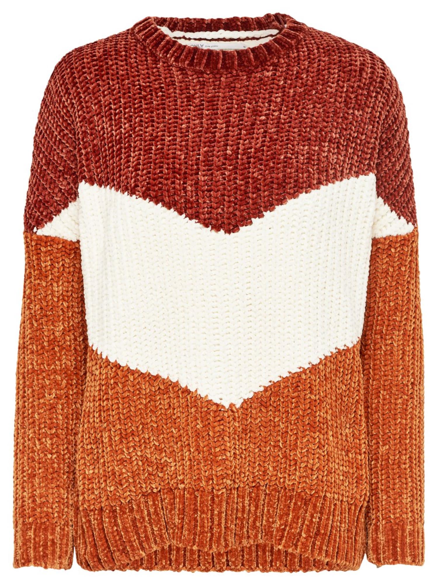 Only Dames Trui Cognac Roestrood Wit only kopen in de aanbieding