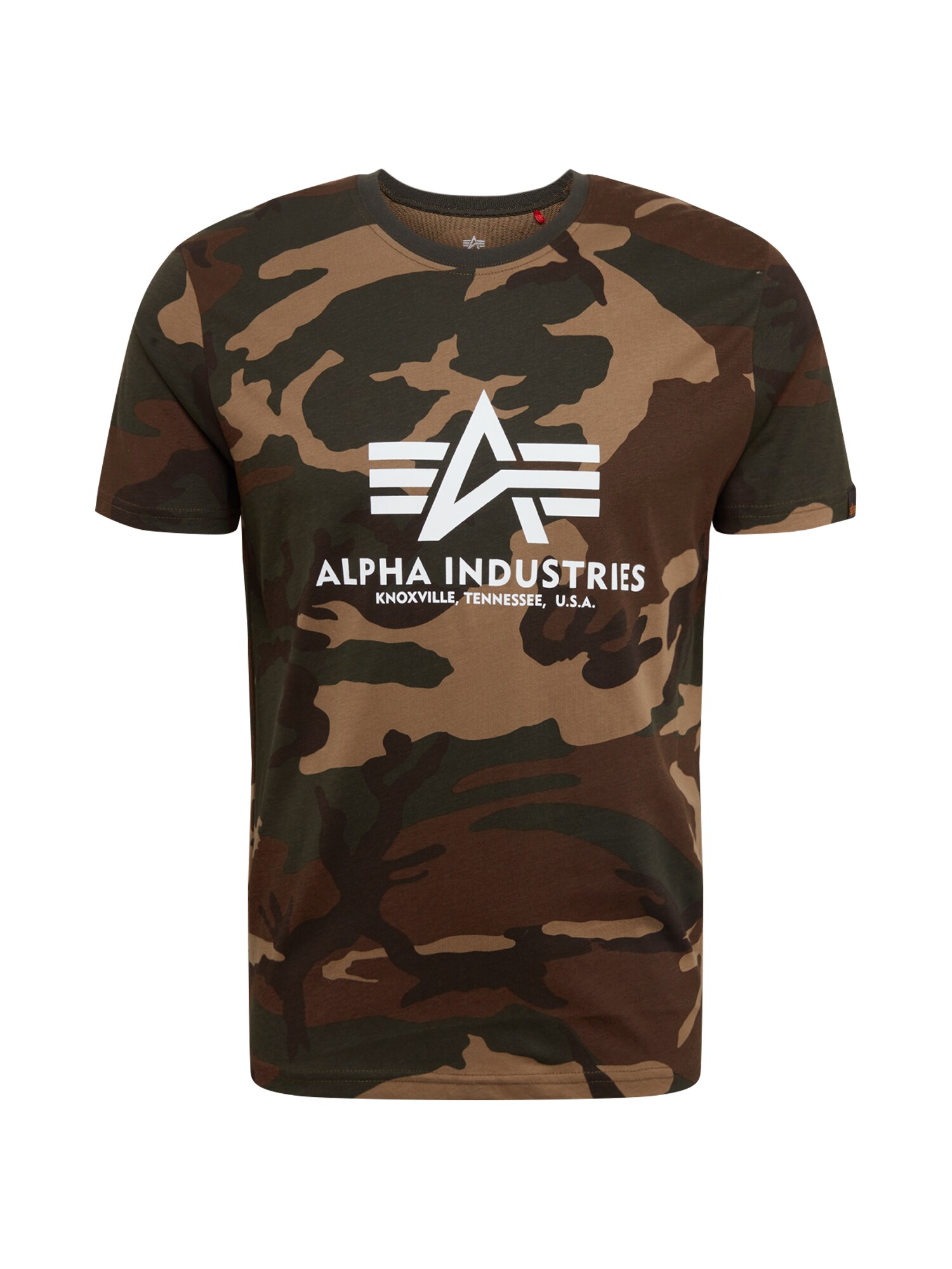 ALPHA INDUSTRIES Tričko  tmavobéžová / hnedá / olivová / biela
