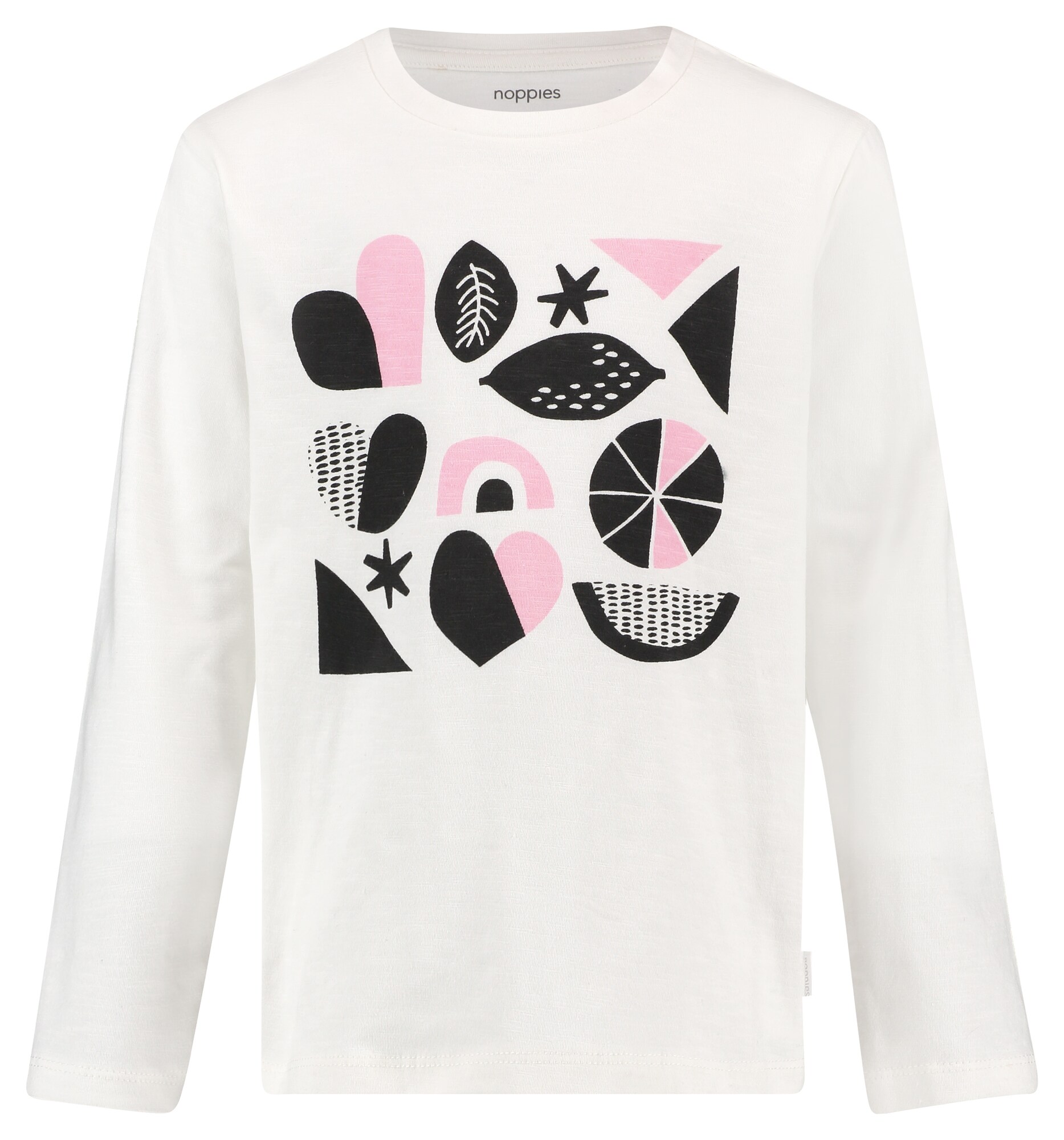 Noppies Meisjes Shirt Pinole Rosa Zwart Wit noppies kopen in de aanbieding