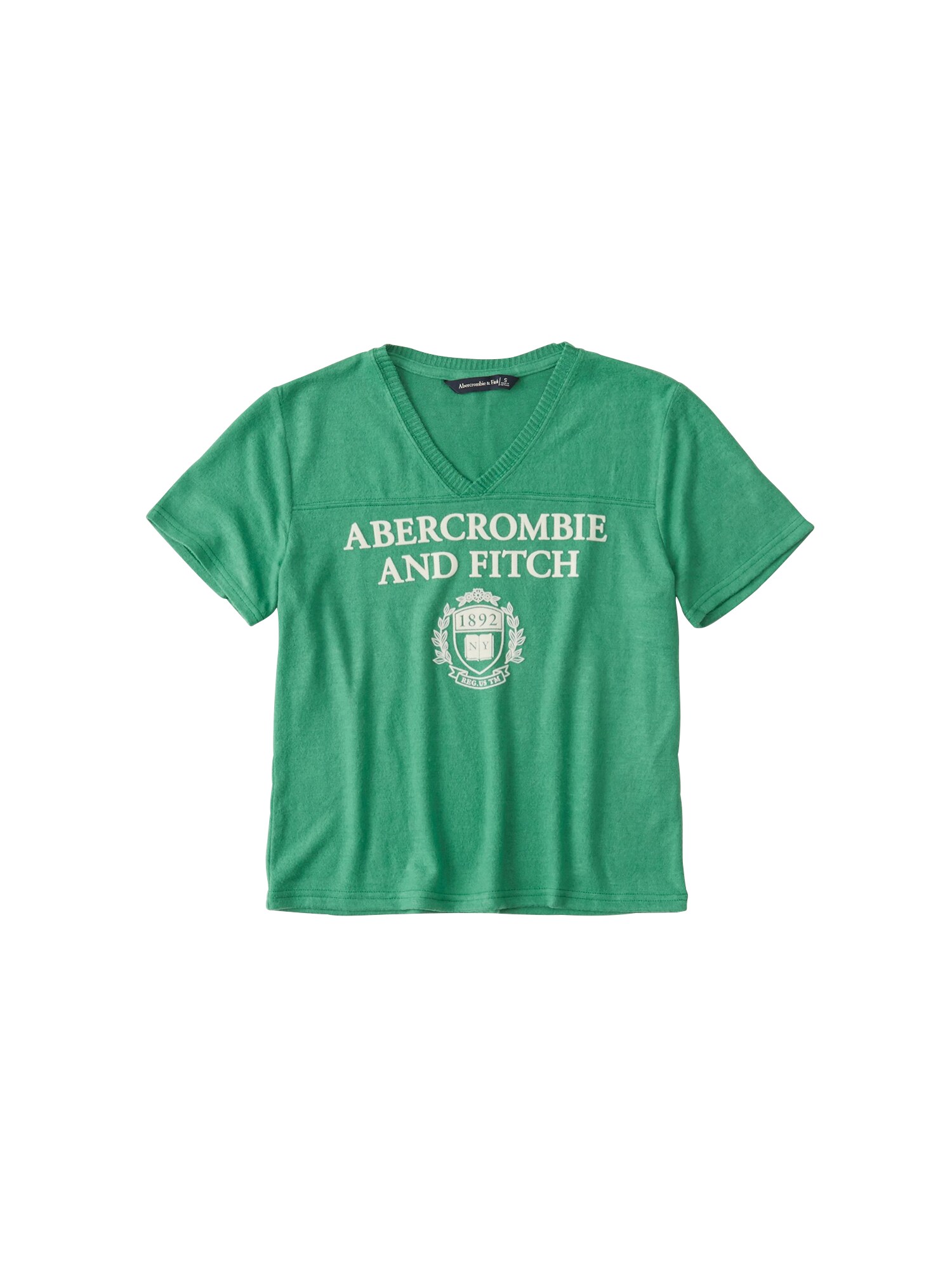 Abercrombie Fitch Dames Shirt Sb19 Ss Cozy Logo Tee Ext Groen abercrombie fitch kopen in de aanbieding