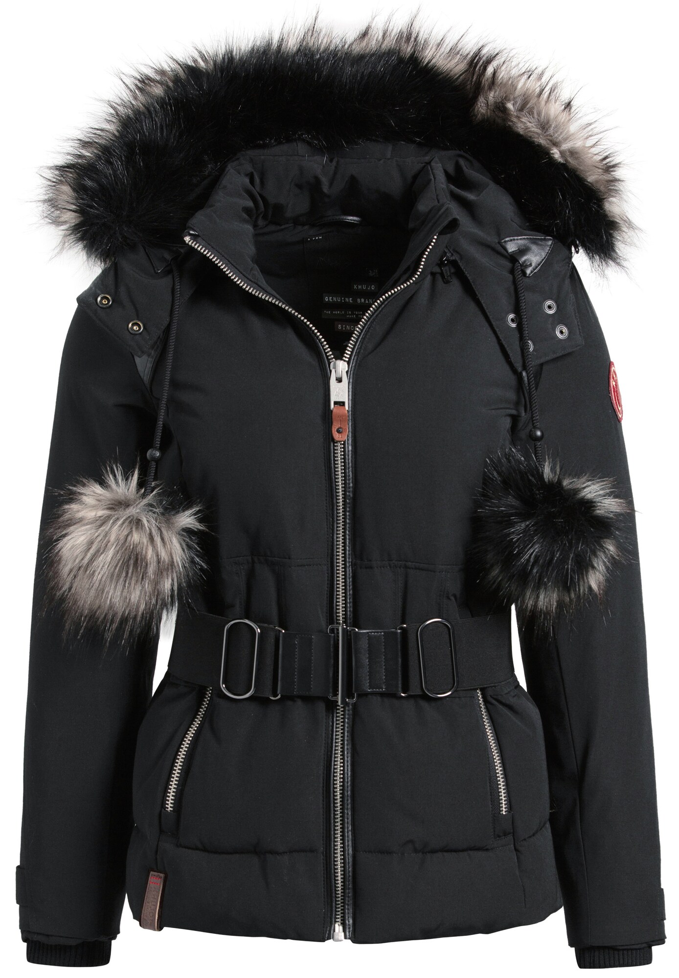Khujo Dames Winterjas Teodora With Belt Zwart khujo kopen in de aanbieding