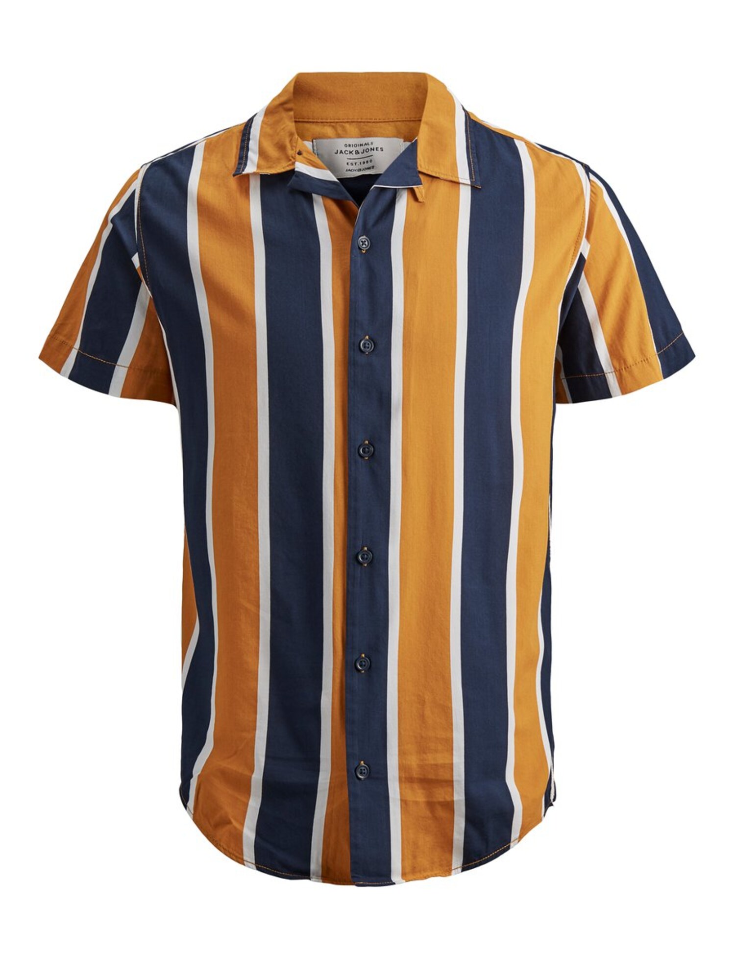 Jack And Jones Heren Overhemd Navy Sinaasappel Wit jack and jones kopen in de aanbieding