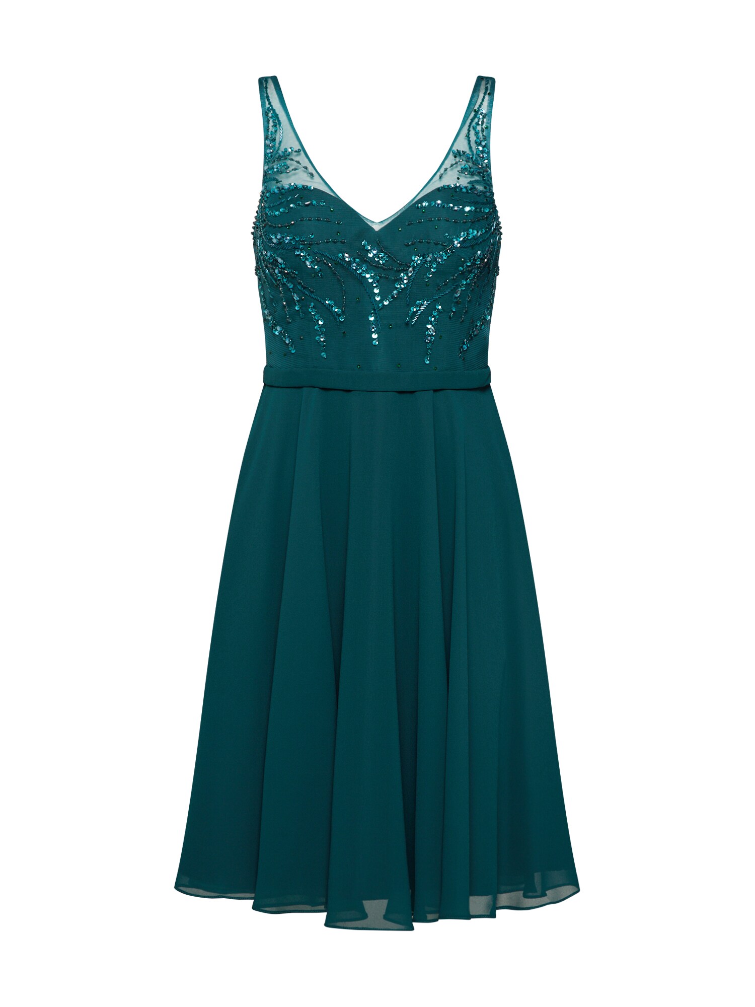 mascara Kokteilinė suknelė 'BEADED CHIFFON'  tamsiai žalia