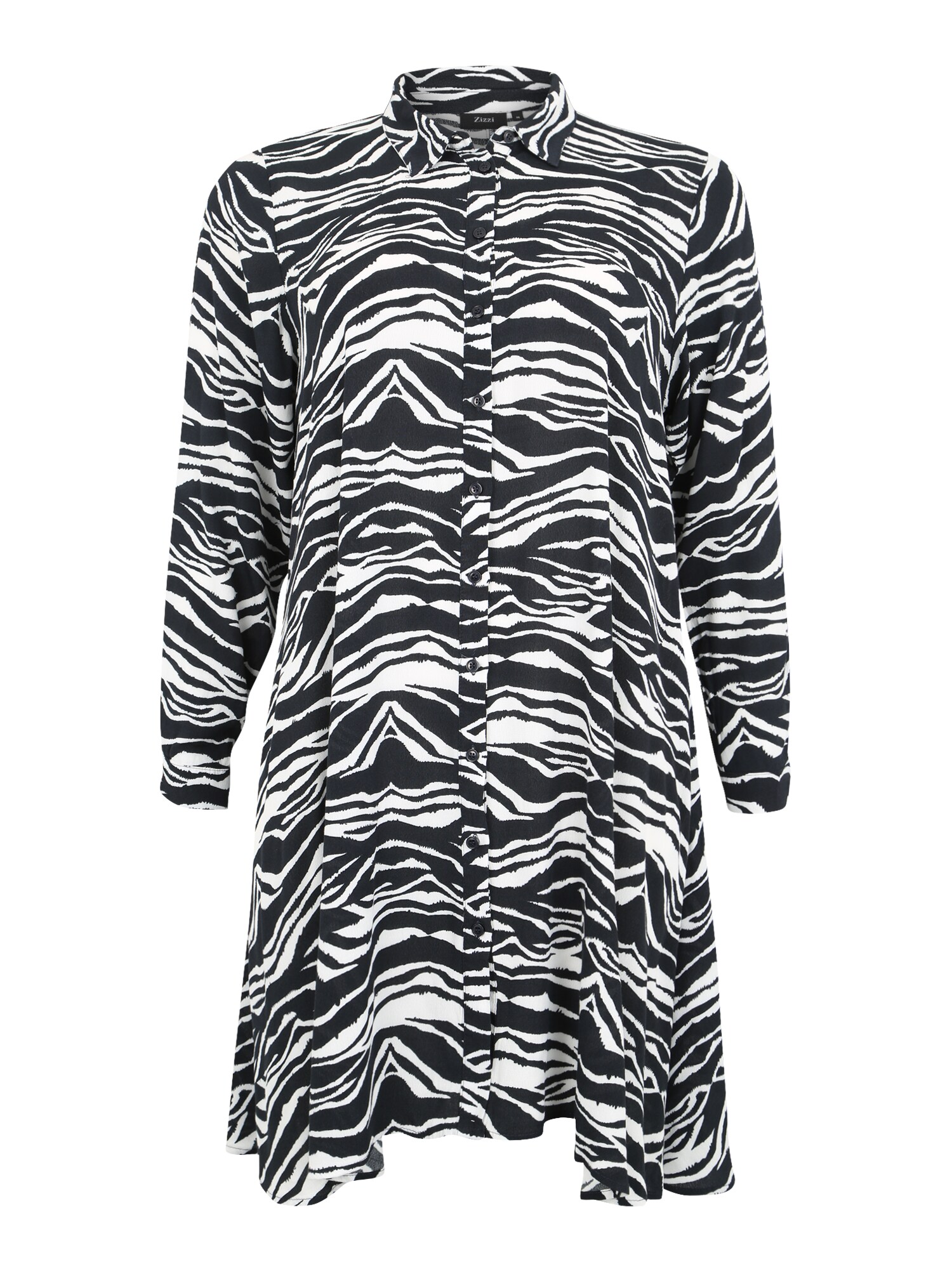 Zizzi Dames Blousejurk Xalgomare Zwart Wit zizzi kopen in de aanbieding