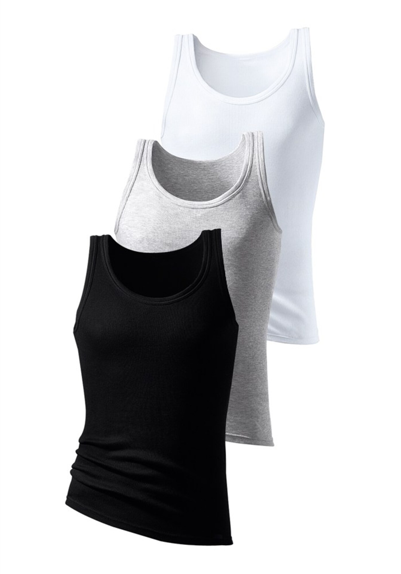 Thumbnail - Feinripp-Tanktops (3 Stck.)