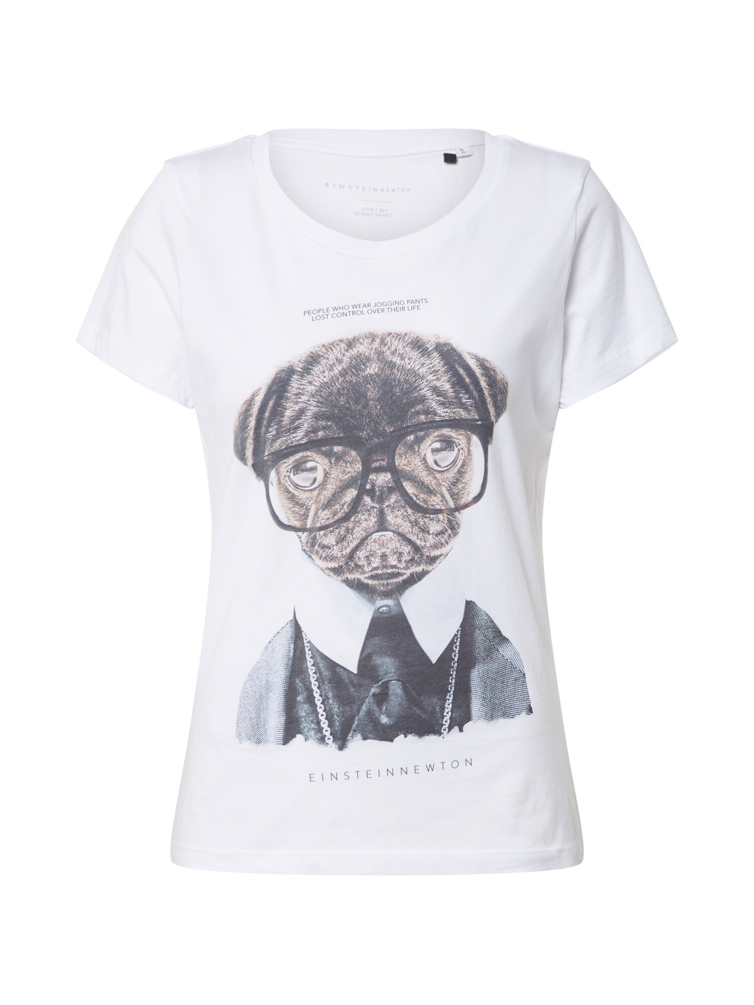 EINSTEIN & NEWTON Marškinėliai 'Jogging Pants'  ruda / balta / juoda