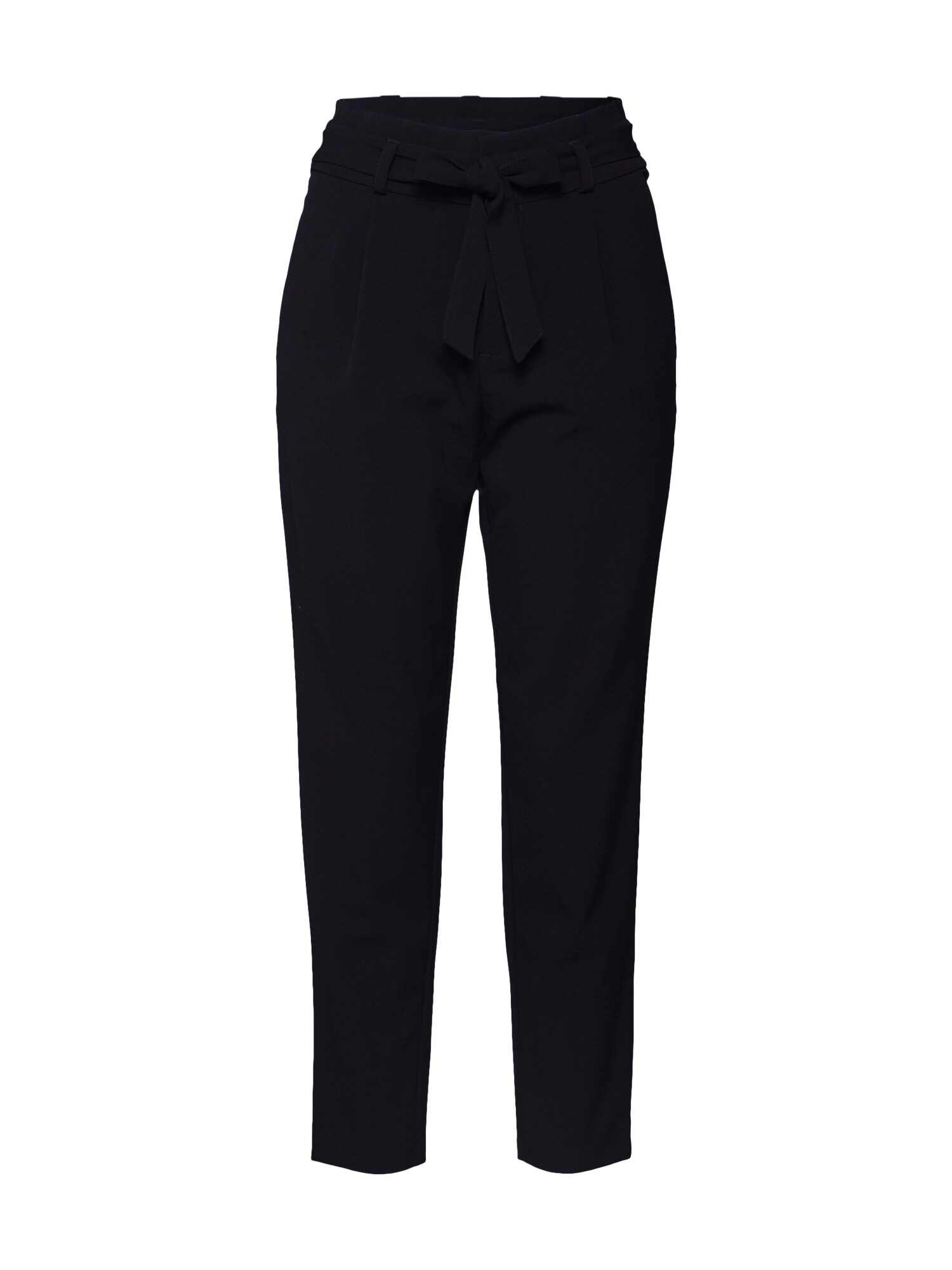 TOM TAILOR DENIM Klostuotos kelnės 'Paperbag'  juoda