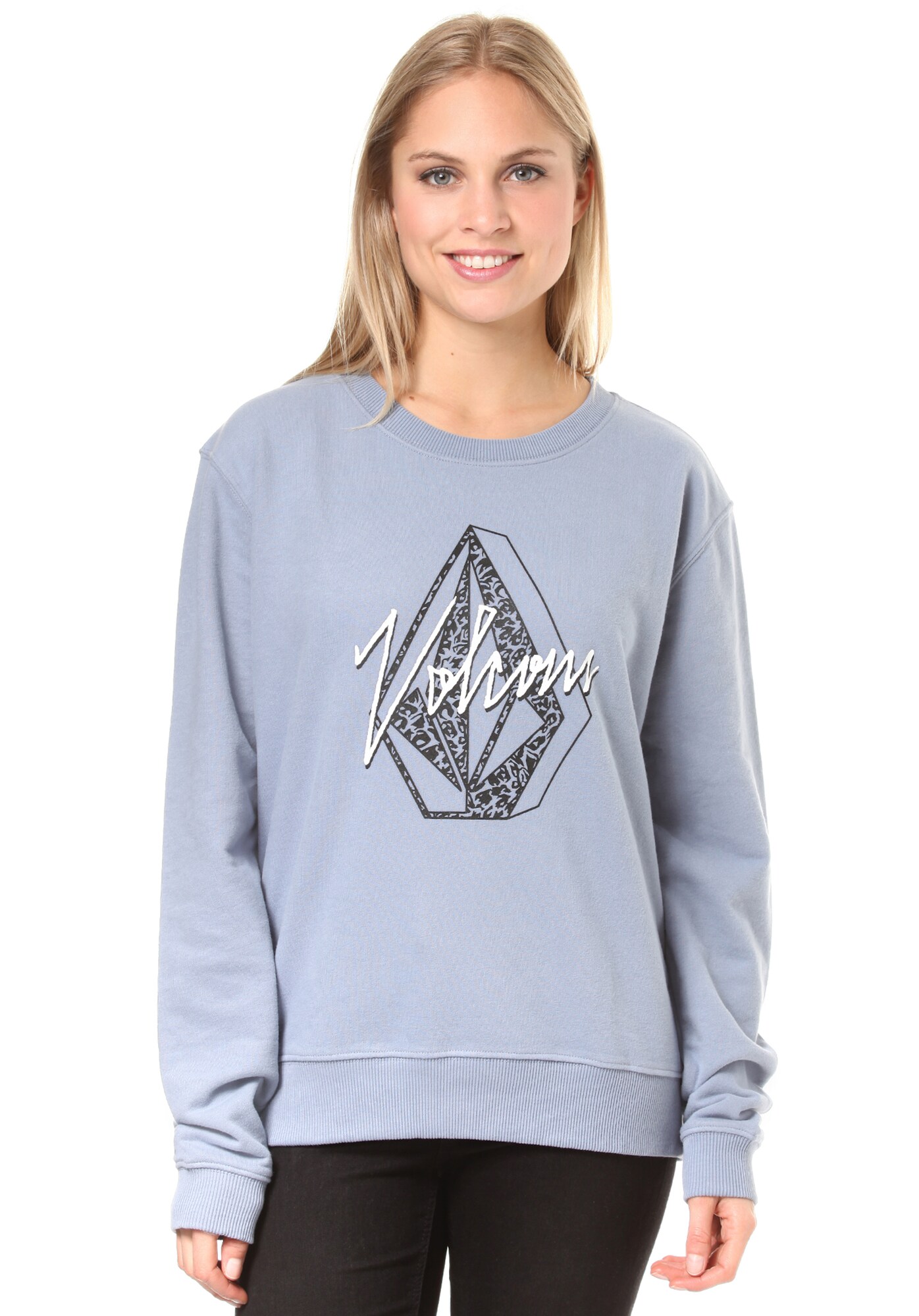 Volcom Dames Sweatshirt Sound Check Smoky Blue volcom kopen in de aanbieding