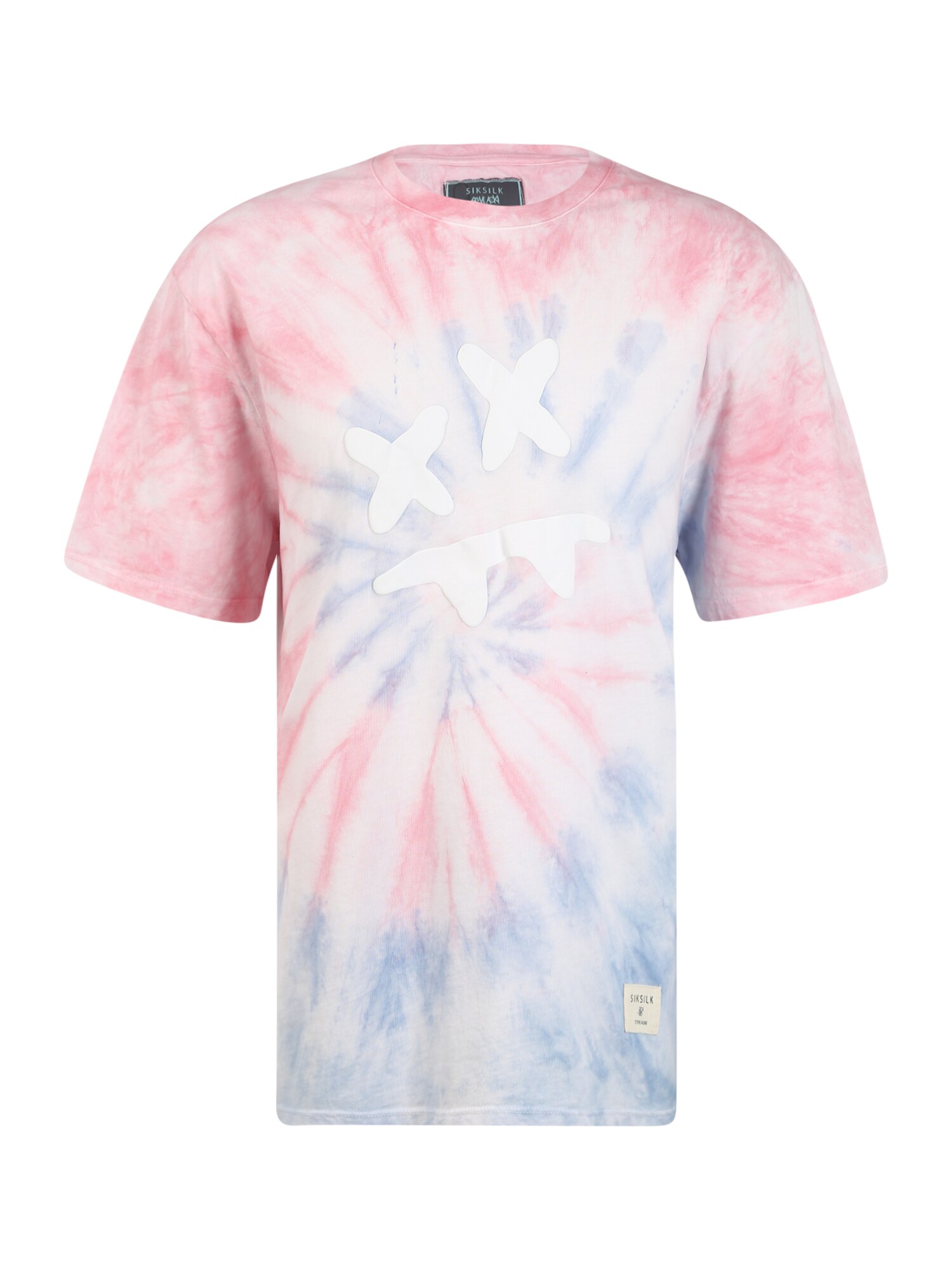SikSilk Marškinėliai 'Steve Aoki'  šviesiai rožinė / šviesiai mėlyna / balta