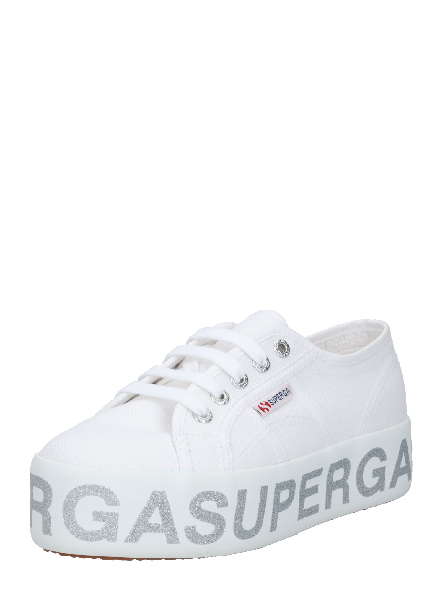 SUPERGA Sportbačiai be auliuko  balta / sidabrinė