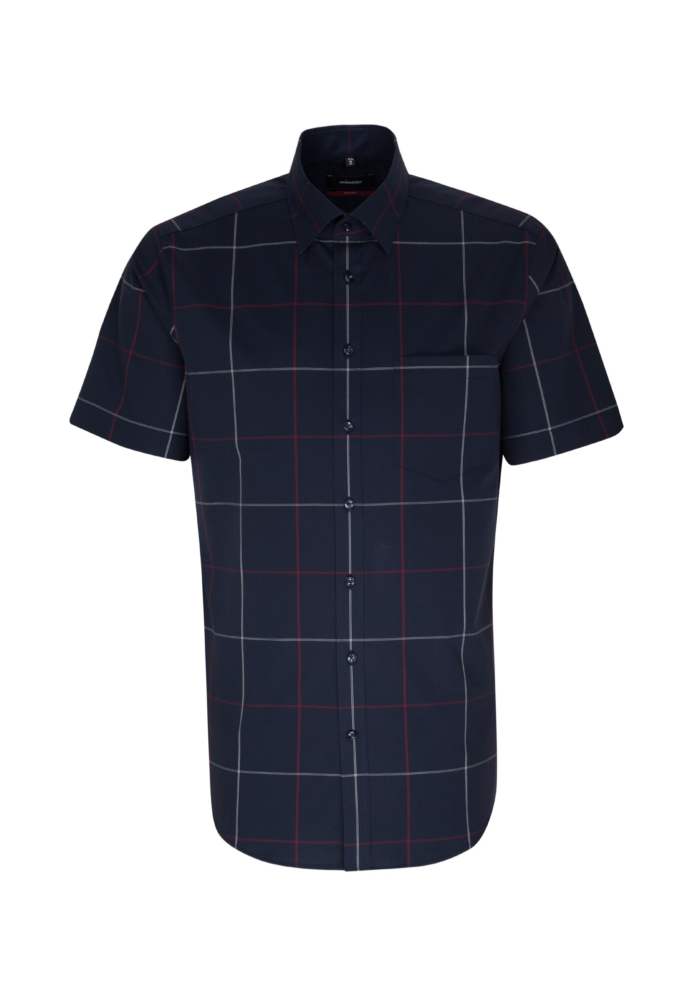 Seidensticker Heren Zakelijk Overhemd Modern Rood Zwart Wit seidensticker kopen in de aanbieding