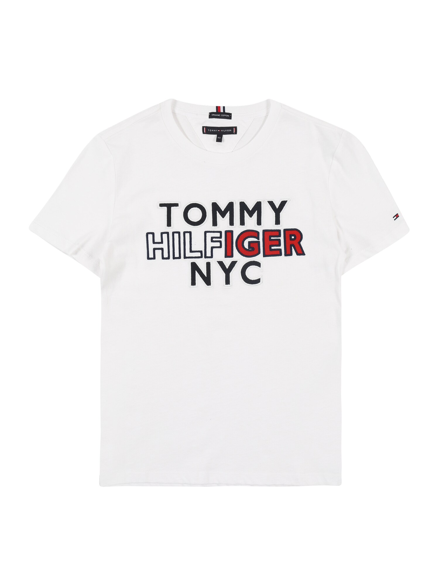 TOMMY HILFIGER Marškinėliai 'Nyc'  balta / nakties mėlyna / raudona