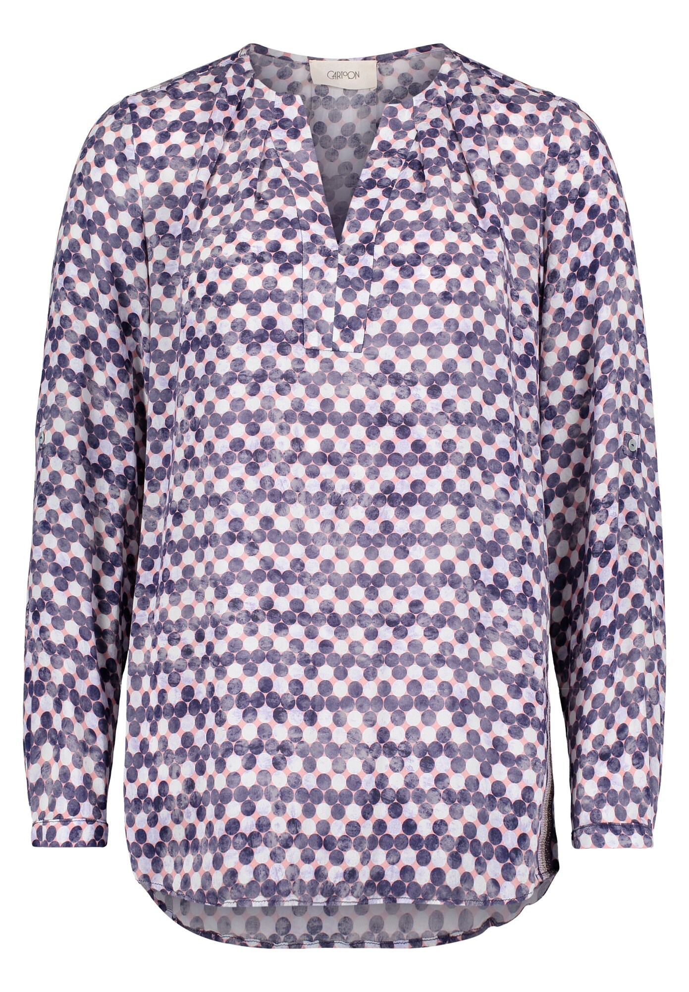 Cartoon Dames Blouse Violetblauw Rosa Wit cartoon kopen in de aanbieding