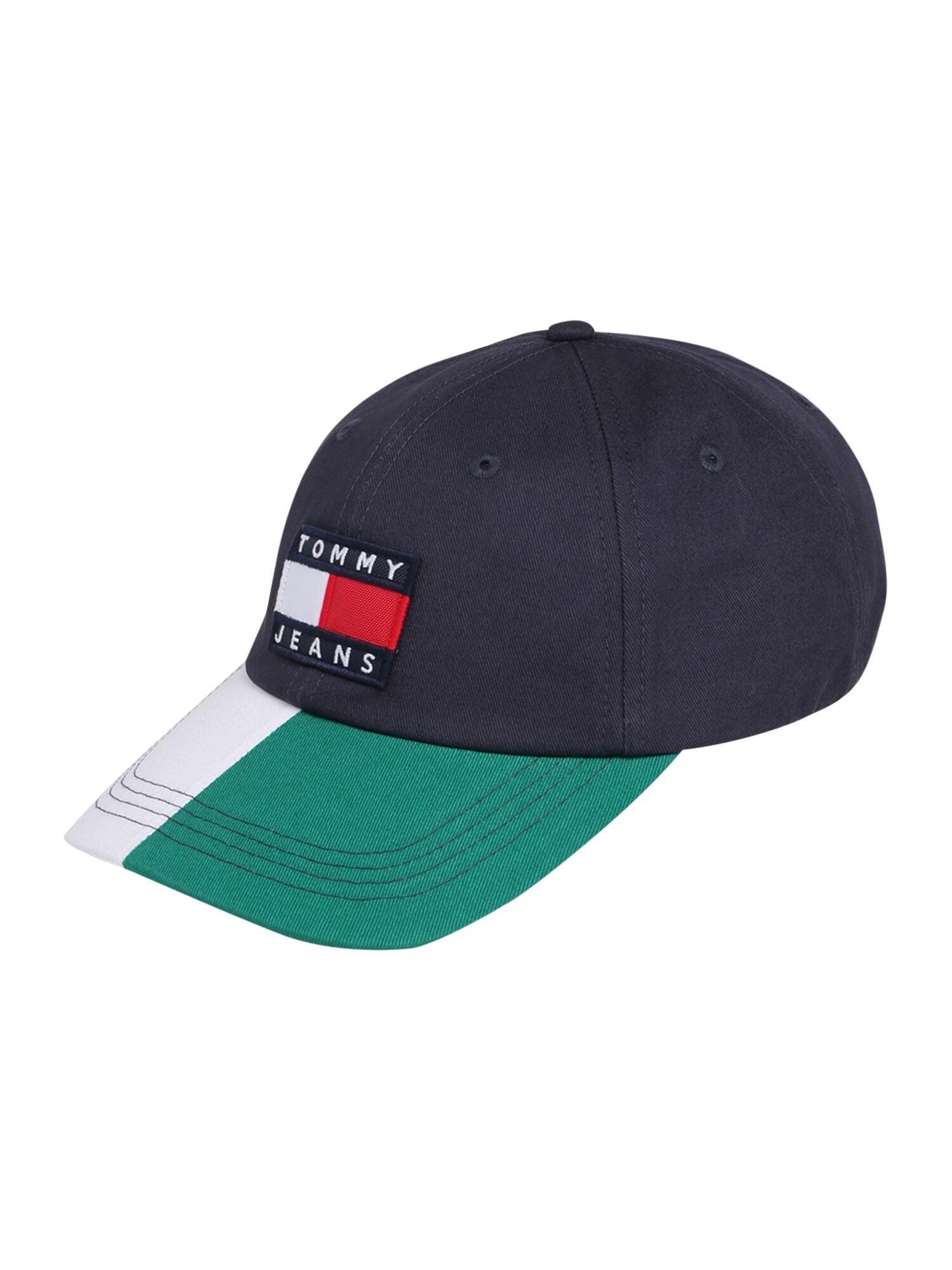 Tommy Jeans Kepurė 'Heritage'  tamsiai mėlyna / balkšva / nefrito spalva / raudona