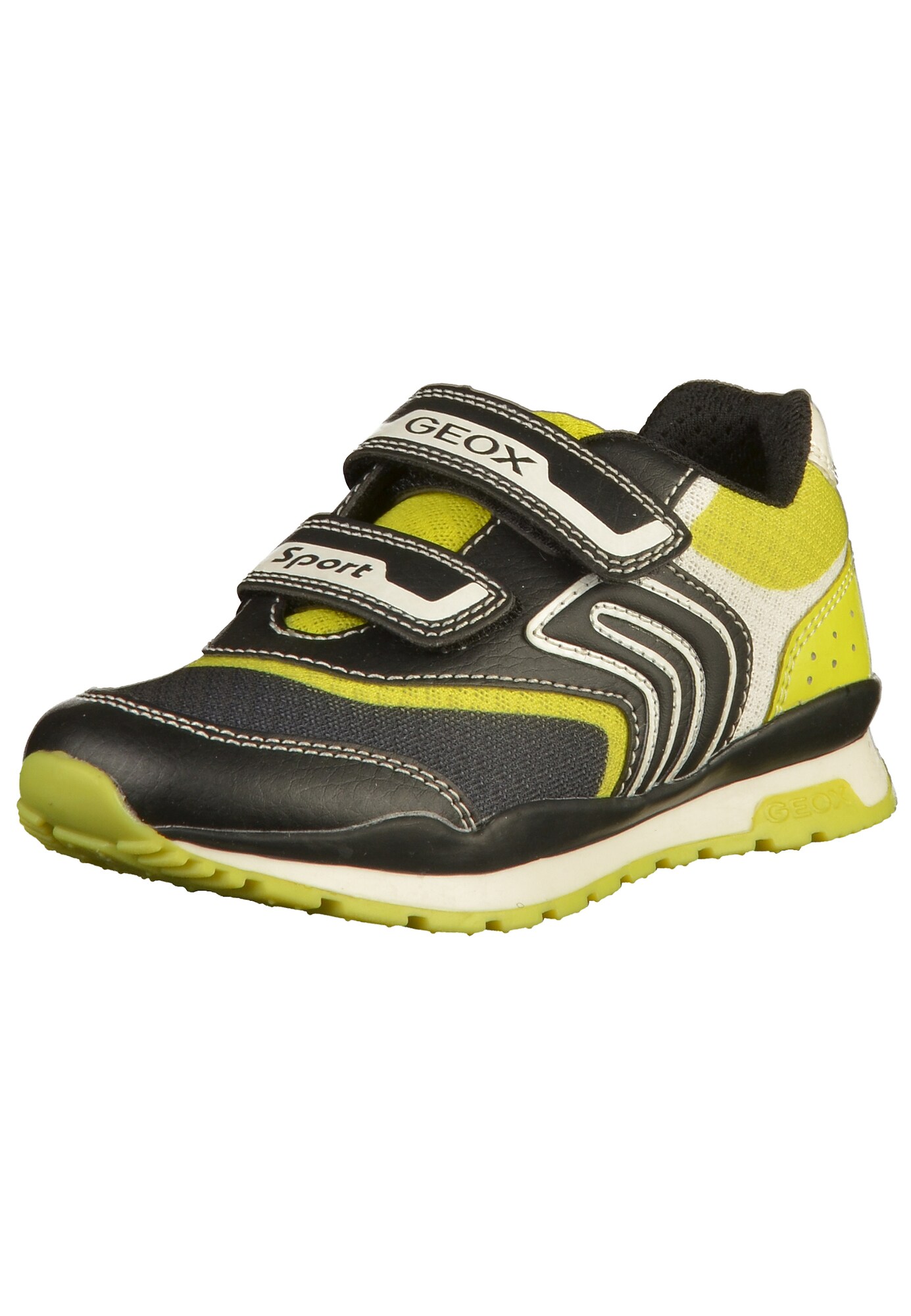 Geox Jongens Sneakers Limoen Zwart Wit geox kopen in de aanbieding