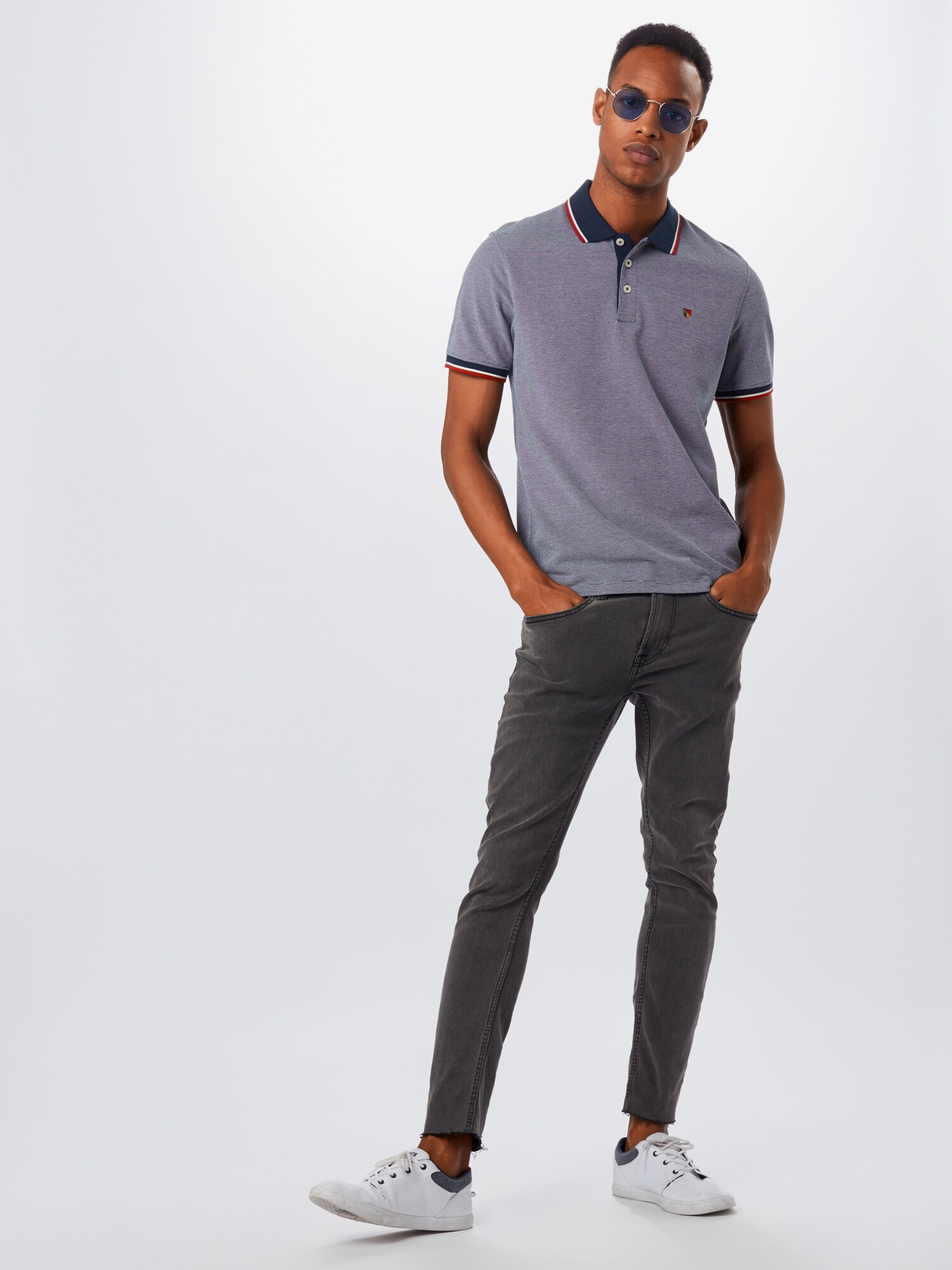 JACK & JONES Tričko 'JJBluwin' modrosivá (obrázok 4)