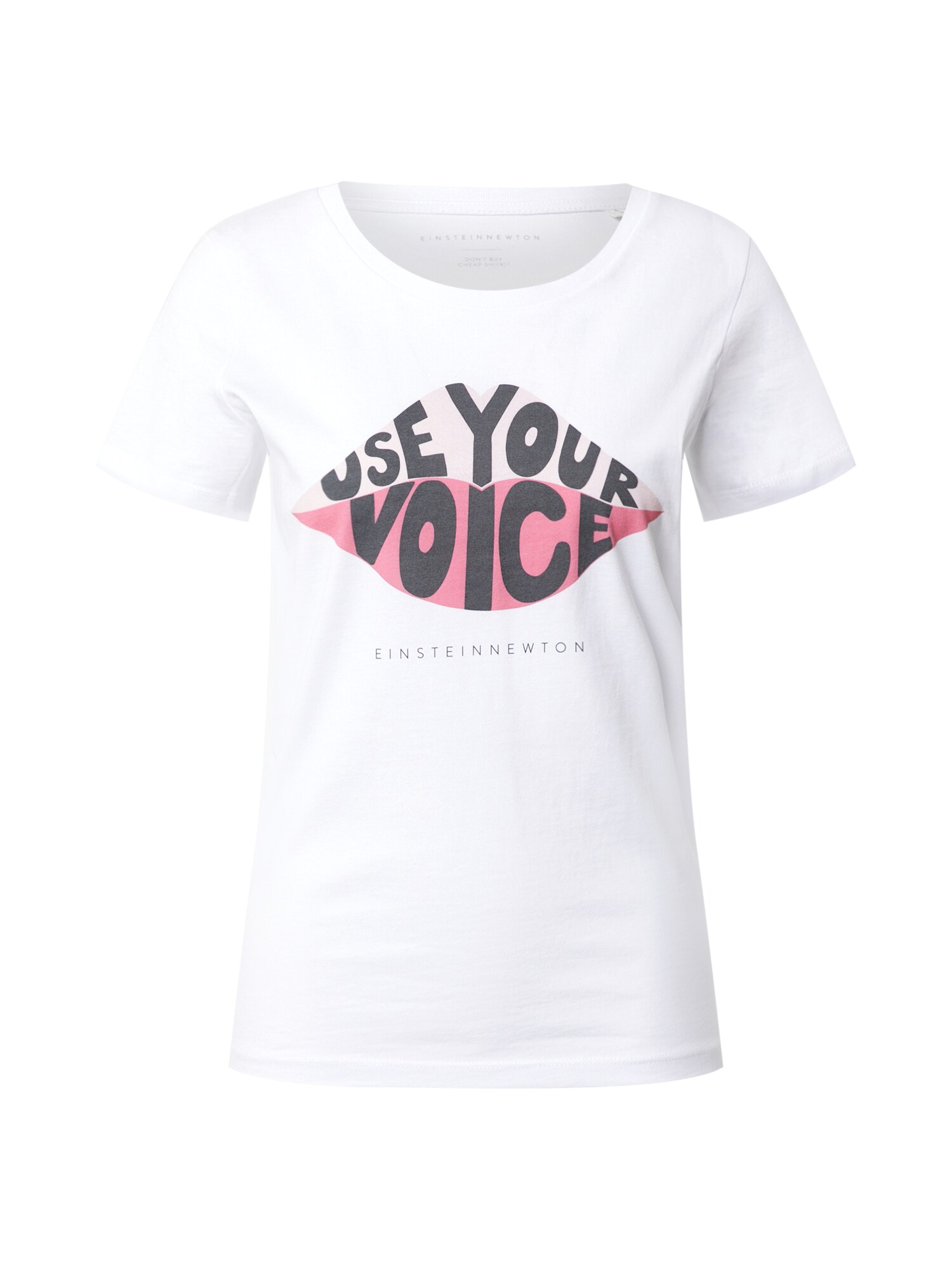 EINSTEIN & NEWTON Marškinėliai 'Voice'  balta / rožinė