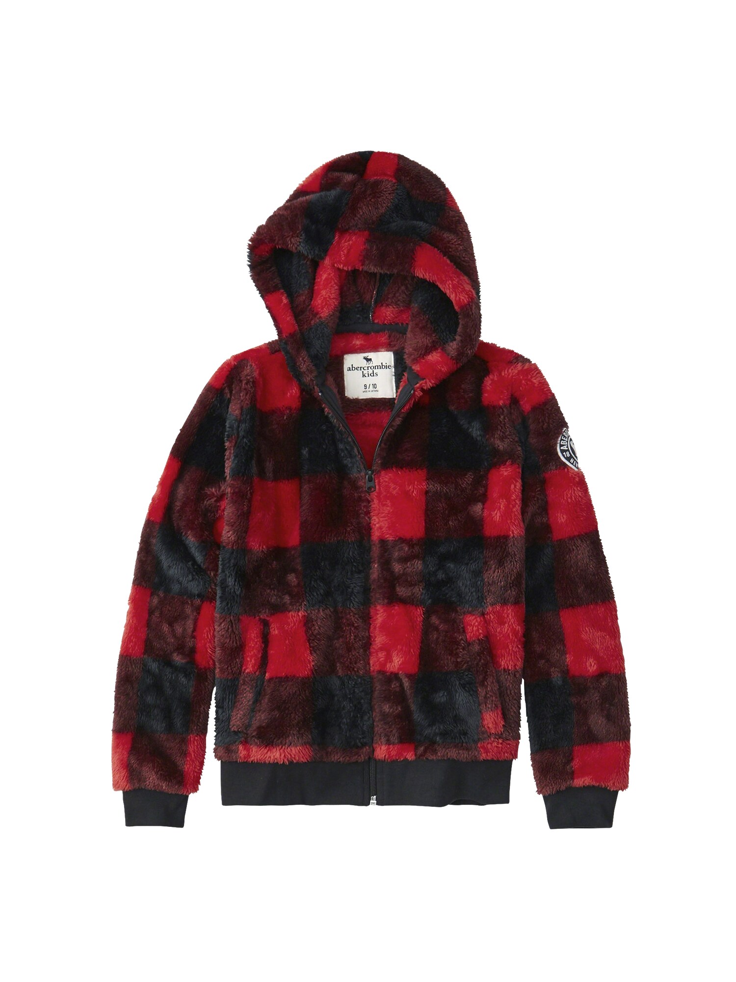 Abercrombie Fitch Jongens Sweatvest Xm18 Exterior Sherpa Rood abercrombie fitch kopen in de aanbieding