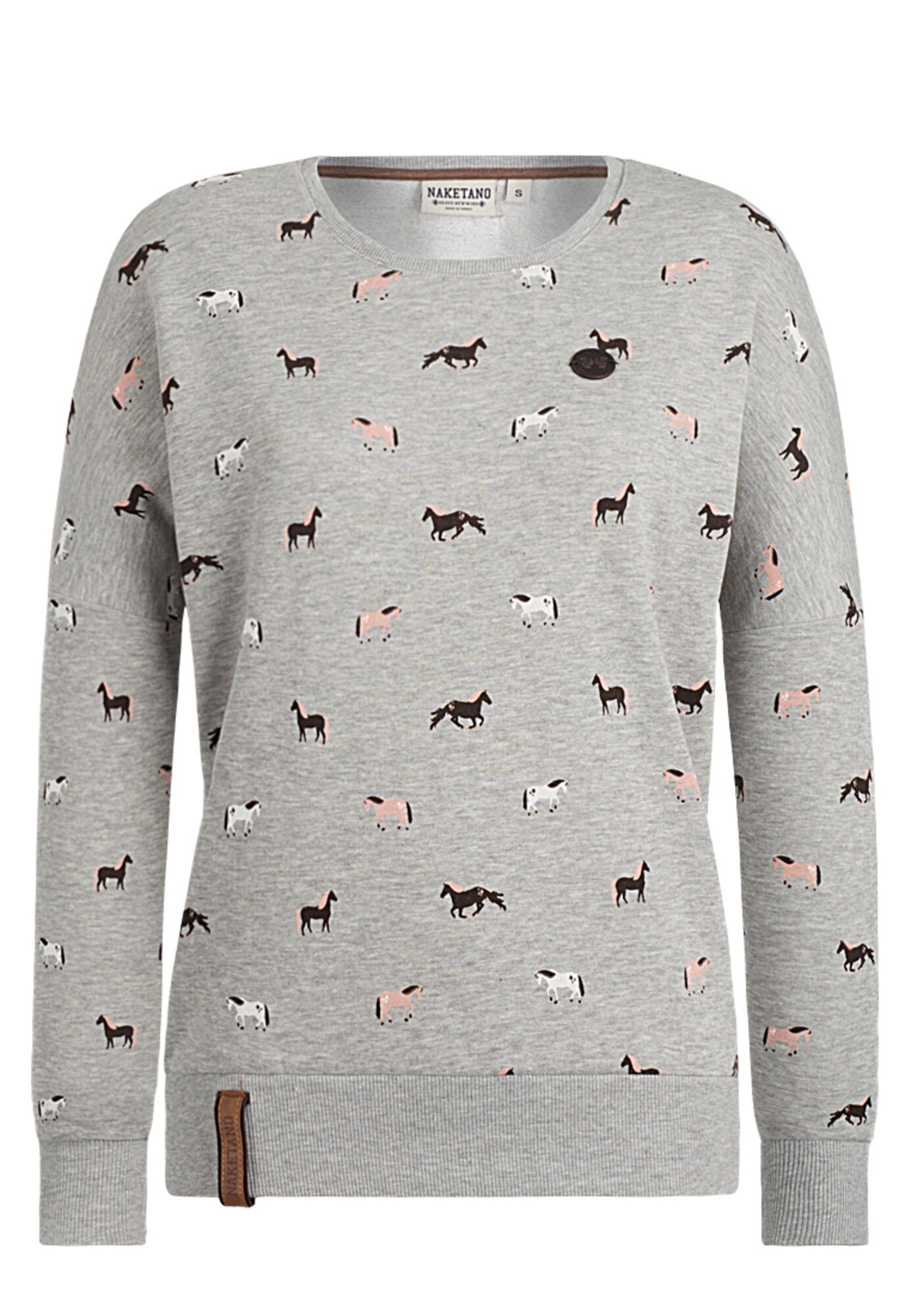 Naketano Dames Sweatshirt Roulette Alles Auf Schwan Grijs Gemeleerd Gemengde Kleuren naketano kopen in de aanbieding