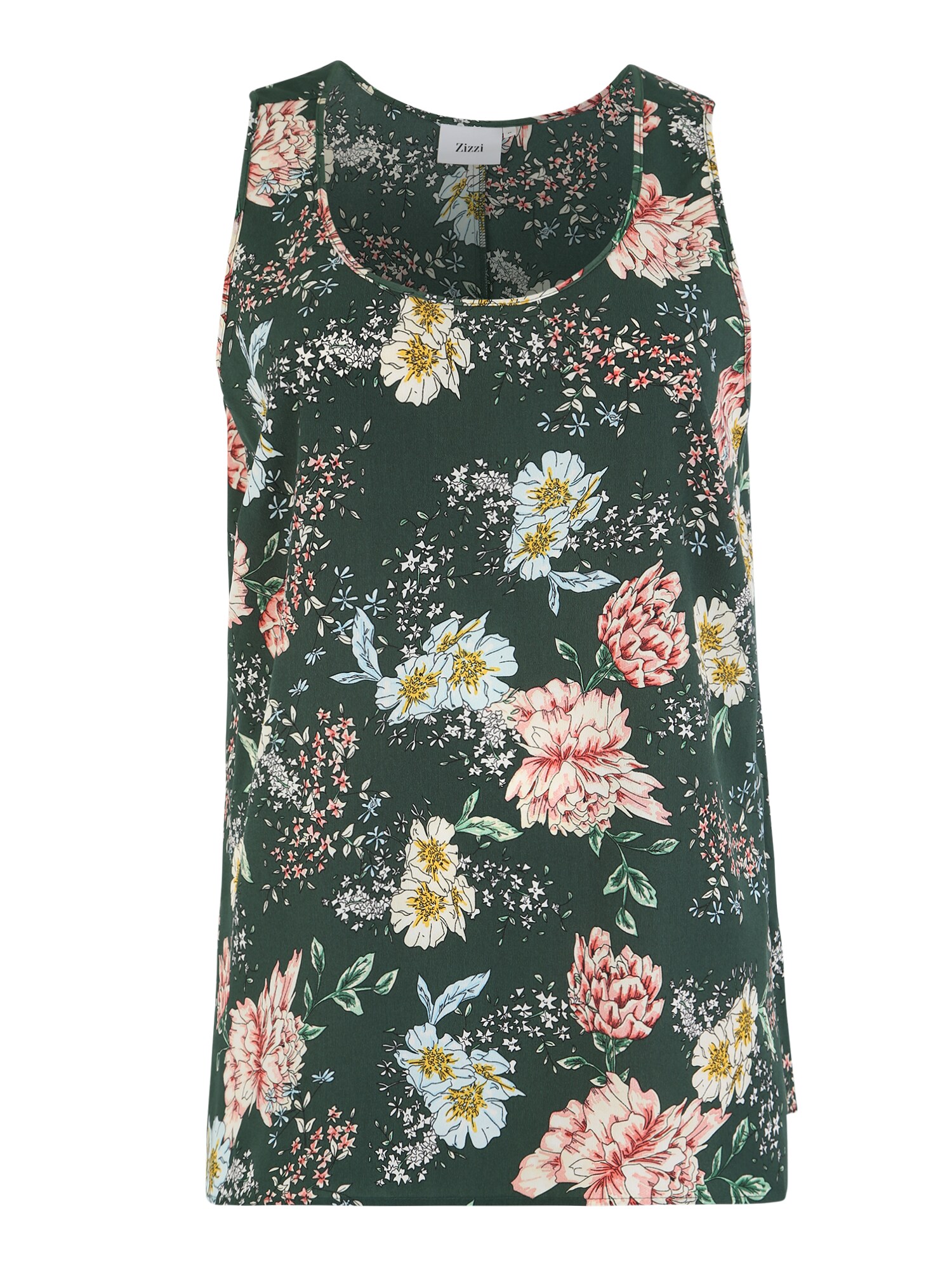 Zizzi Dames Blouse Viola Groen Gemengde Kleuren zizzi kopen in de aanbieding