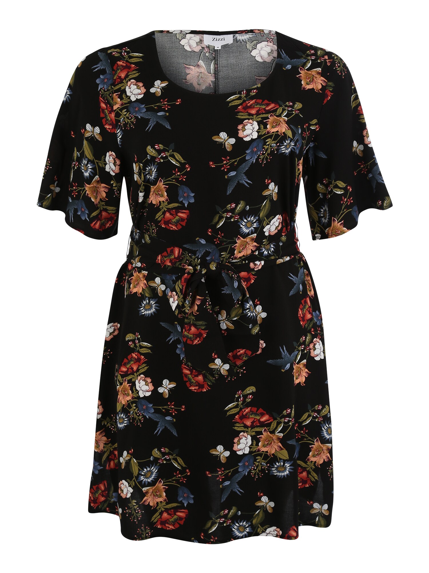 Zizzi Dames Jurk Vviga Bruin Gemengde Kleuren Zwart zizzi kopen in de aanbieding