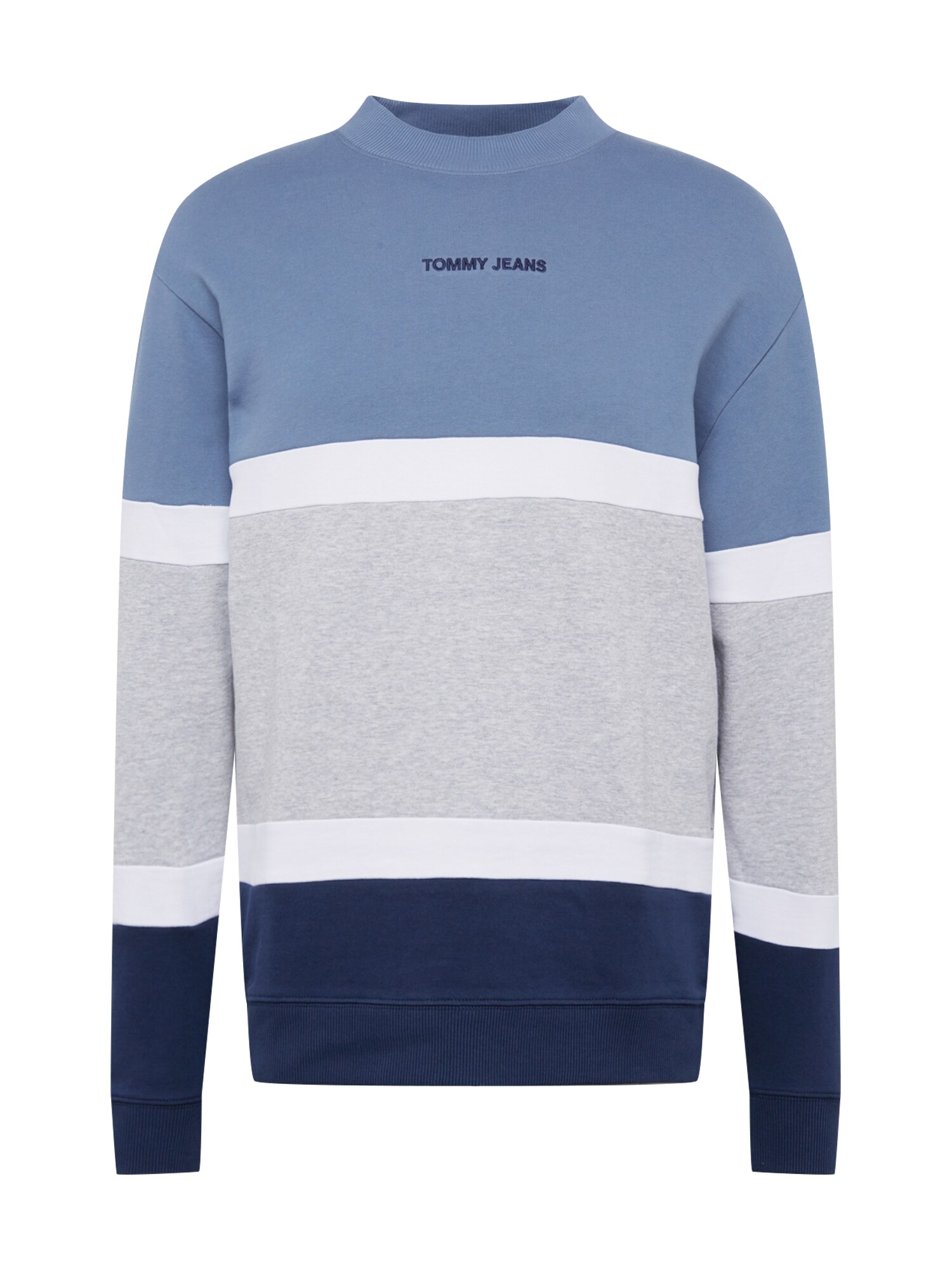 Tommy Jeans Megztinis be užsegimo  balta / melsvai pilka / tamsiai mėlyna jūros spalva / margai pilka
