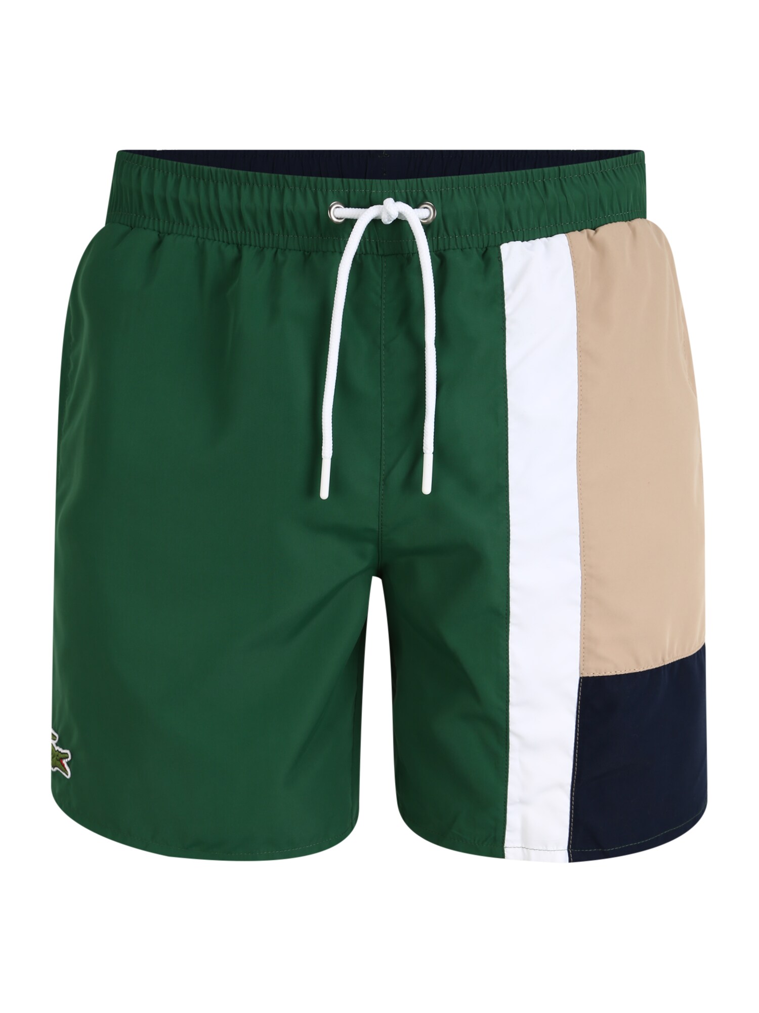LACOSTE Maudymosi trumpikės  balta / tamsiai žalia / smėlio