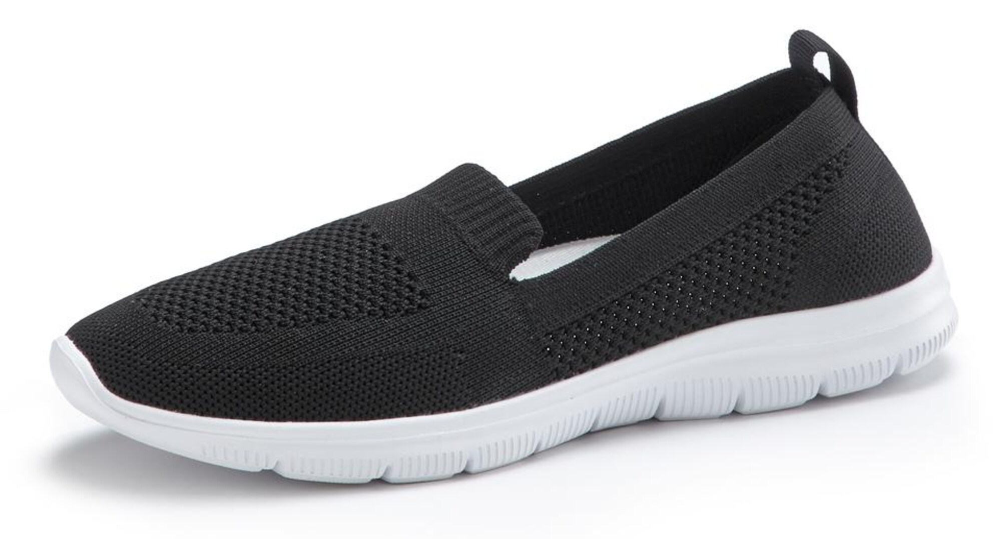 LASCANA Slip-on obuv  čierna