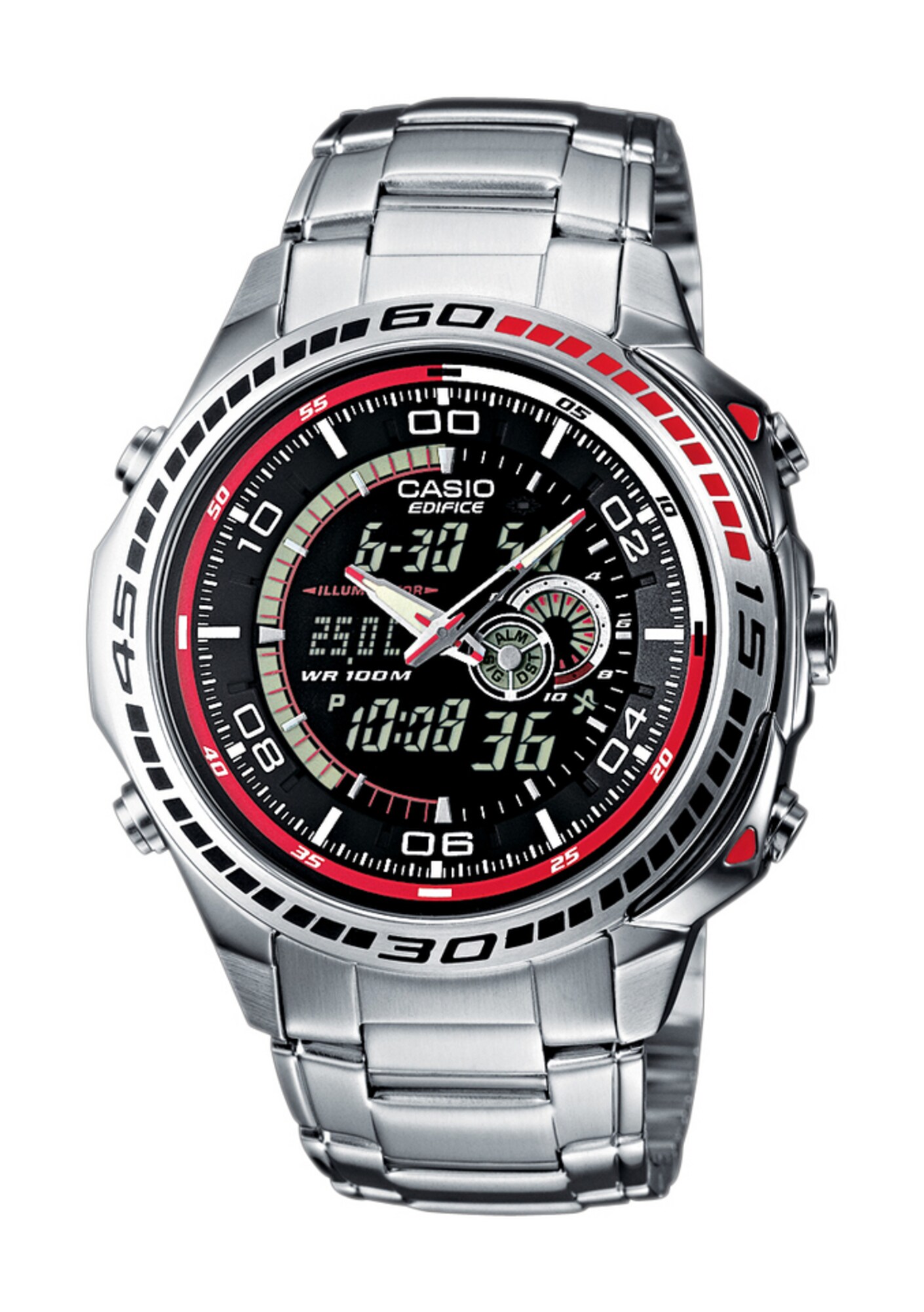 CASIO Edifice Chronograph rot / schwarz / silber