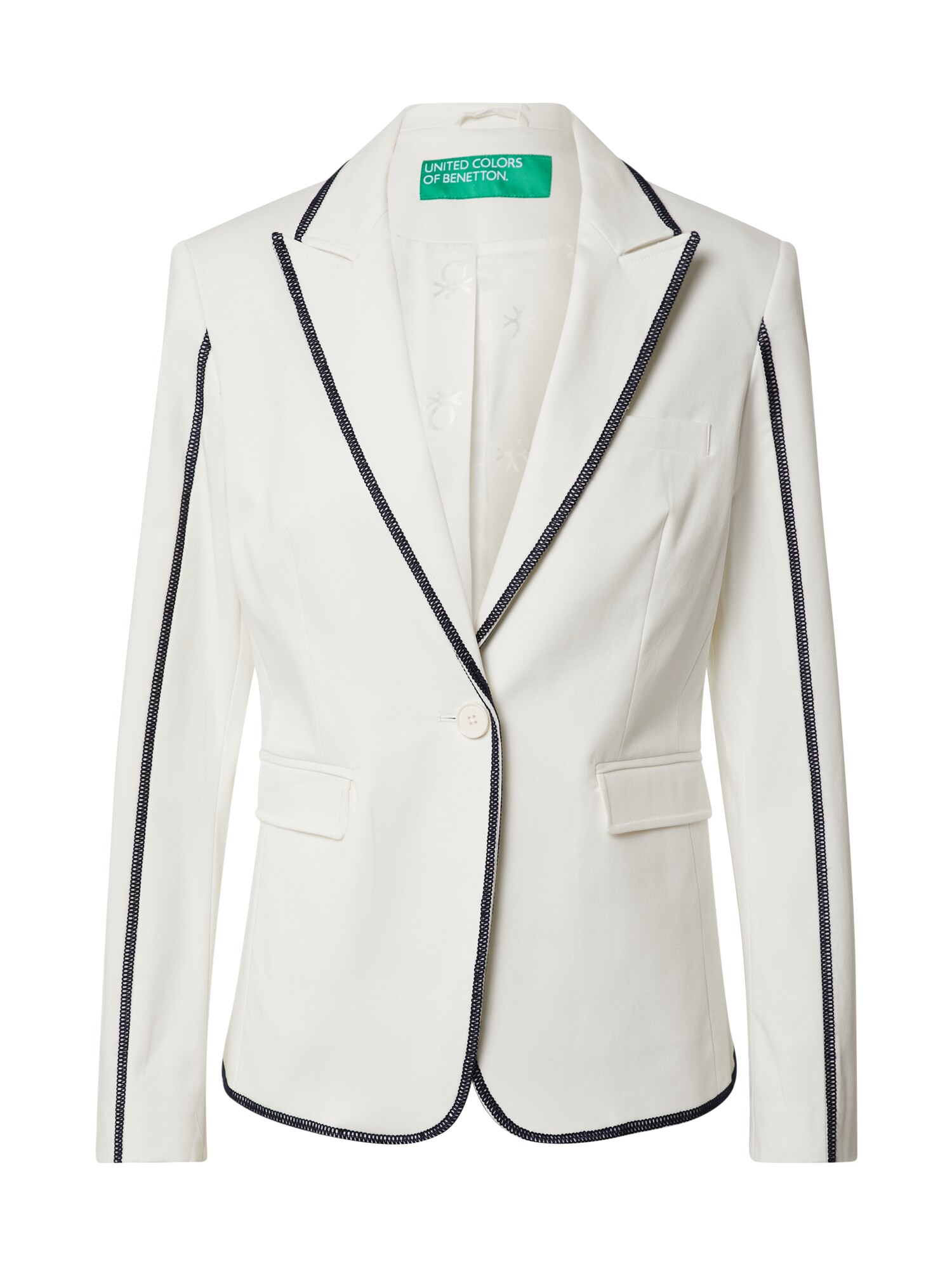 UNITED COLORS OF BENETTON Blazer švarkas  balta / juoda