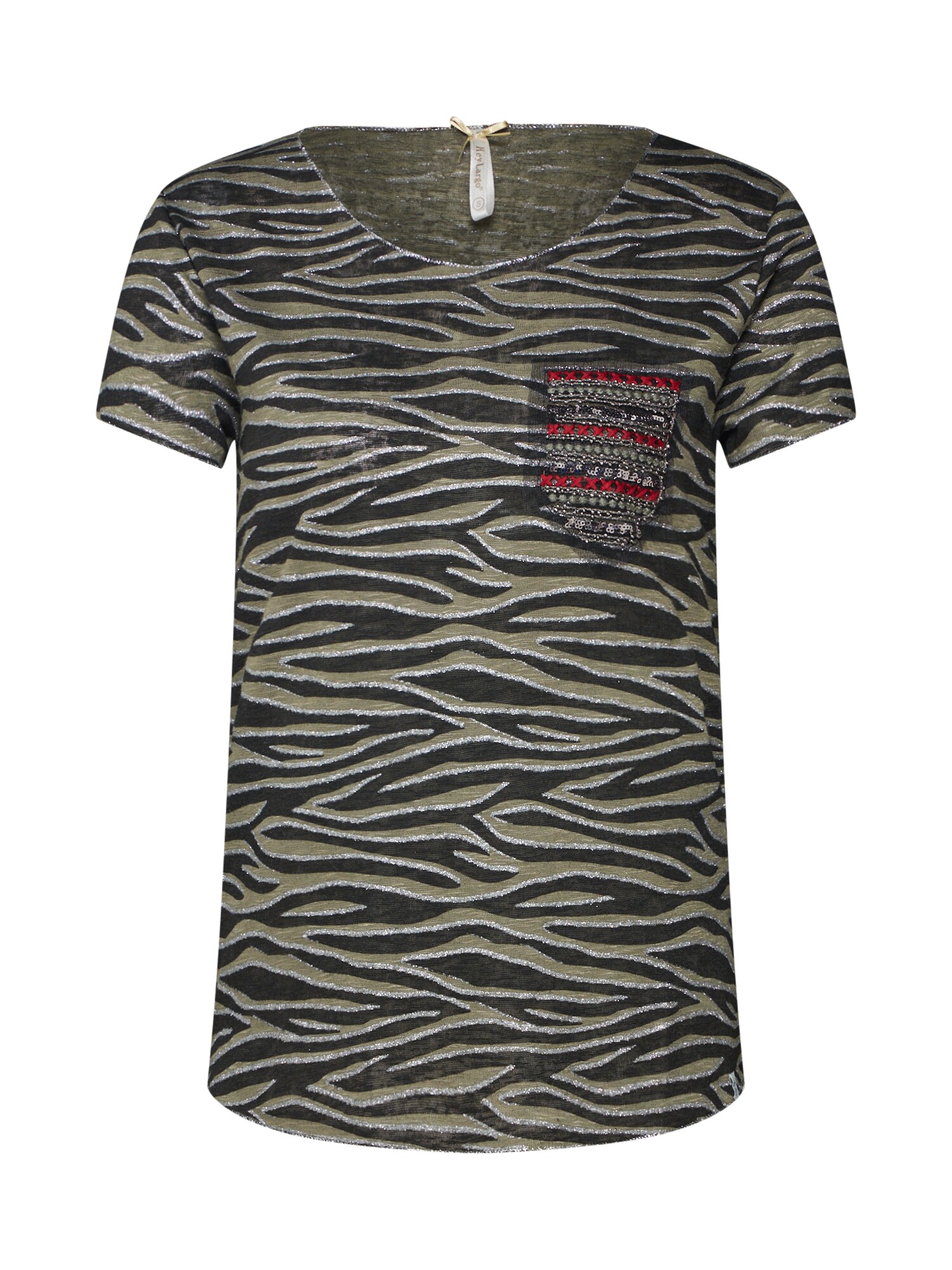 Key Largo Dames Shirt Kaki Zwart key largo kopen in de aanbieding