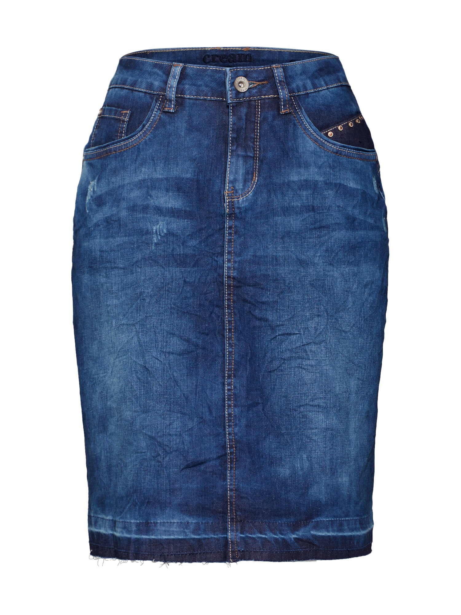 Cream Sijonas 'Patched denim Skirt'  tamsiai (džinso) mėlyna