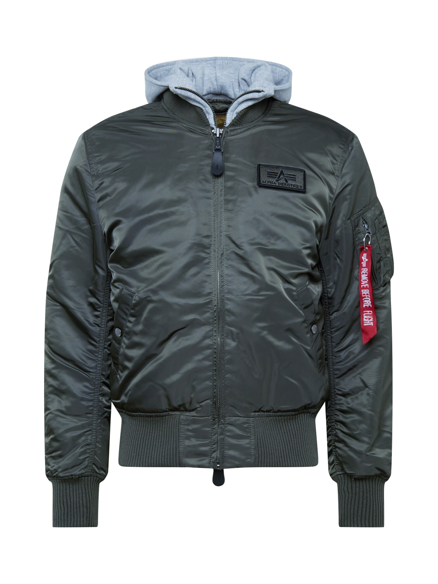 ALPHA INDUSTRIES Prechodná bunda 'MA-1 D-Tec'  čadičová / červená / biela