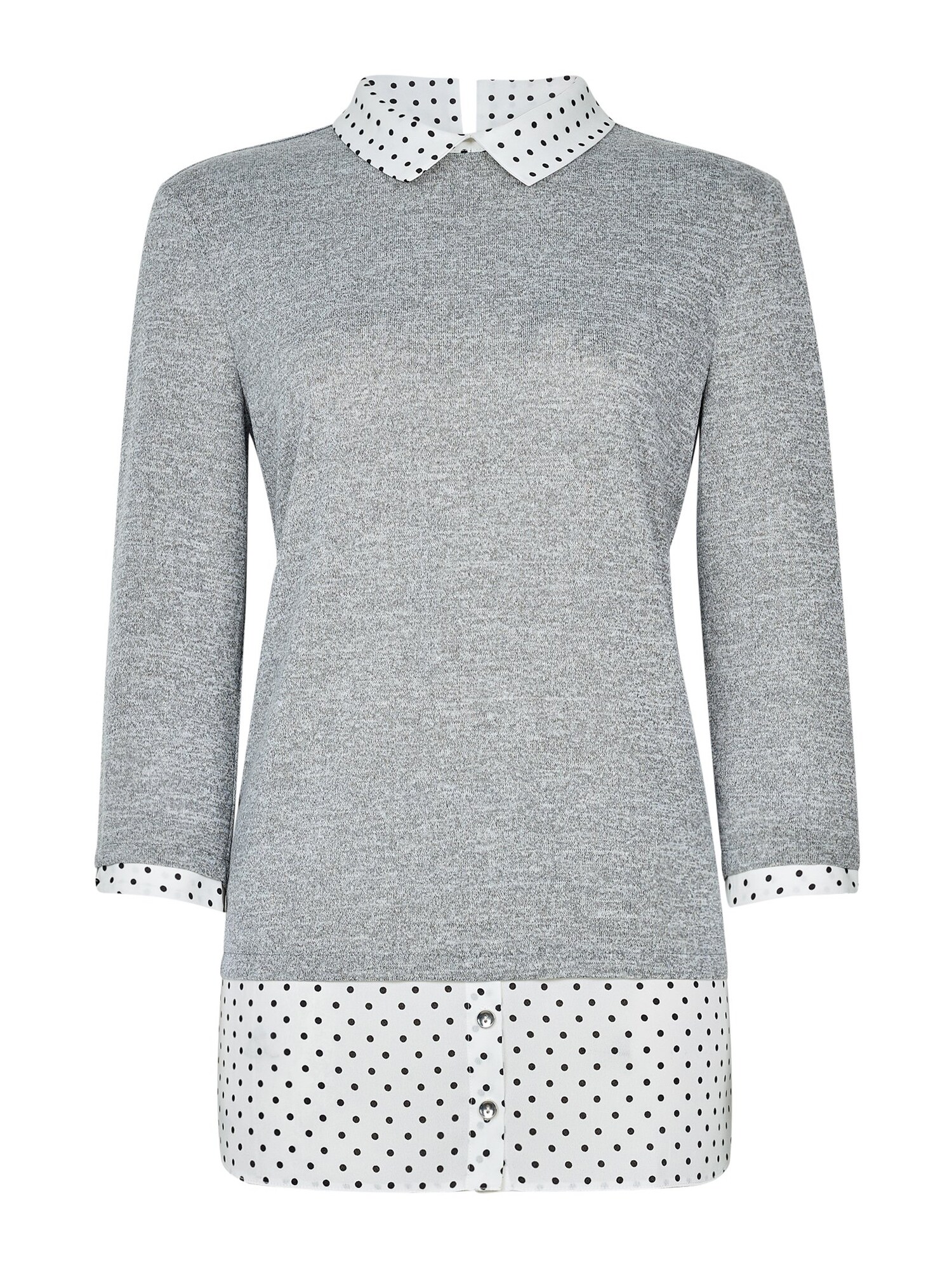 Dorothy Perkins Megztinis 'GREY SPOT'  pilka / balta