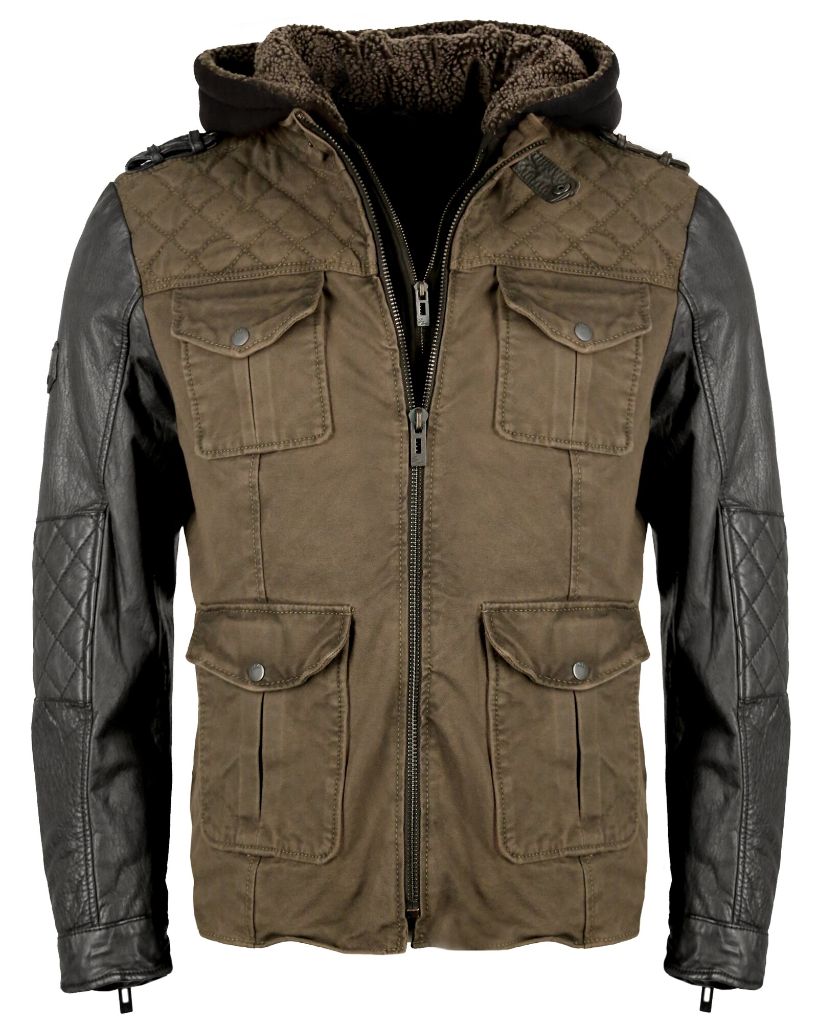 Maze Heren Tussenjas Grove Kaki Zwart maze kopen in de aanbieding