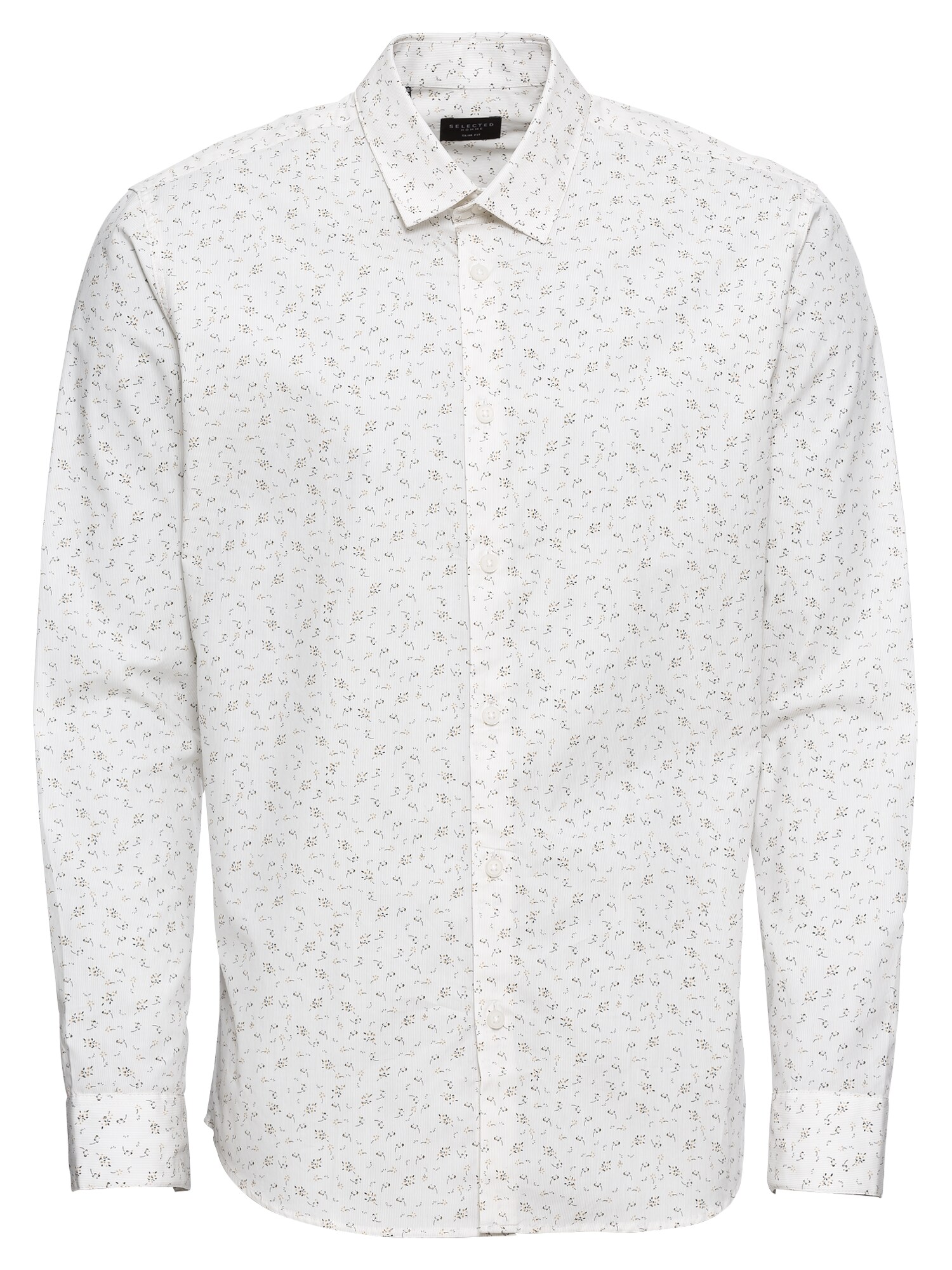 Selected Homme Heren Overhemd Slhslimrune Shirt Ls Aop B Wit selected homme kopen in de aanbieding