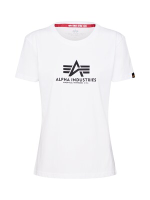 ALPHA INDUSTRIES Camiseta  negro / blanco