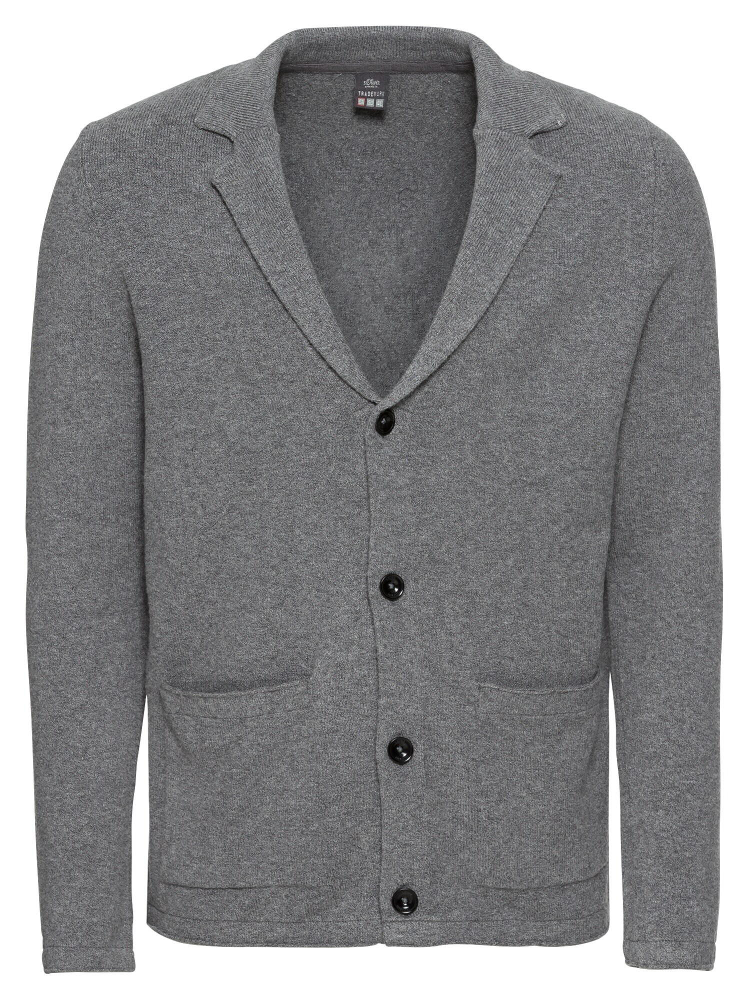 Soliver Red Label Heren Gebreid Vest Grijs Gemeleerd soliver red label kopen in de aanbieding