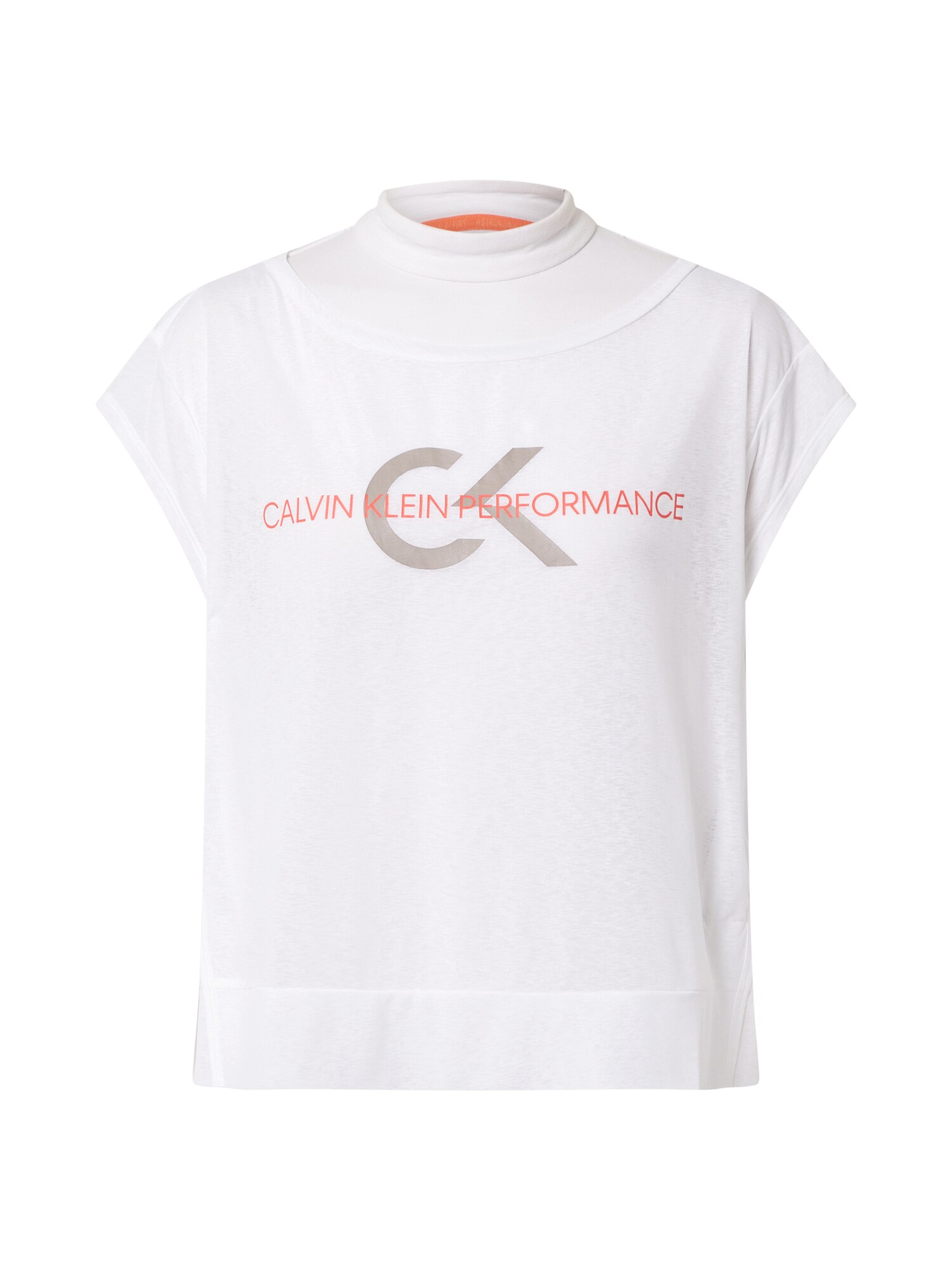 Calvin Klein Performance Sportiniai marškinėliai  oranžinė / natūrali balta / pilka