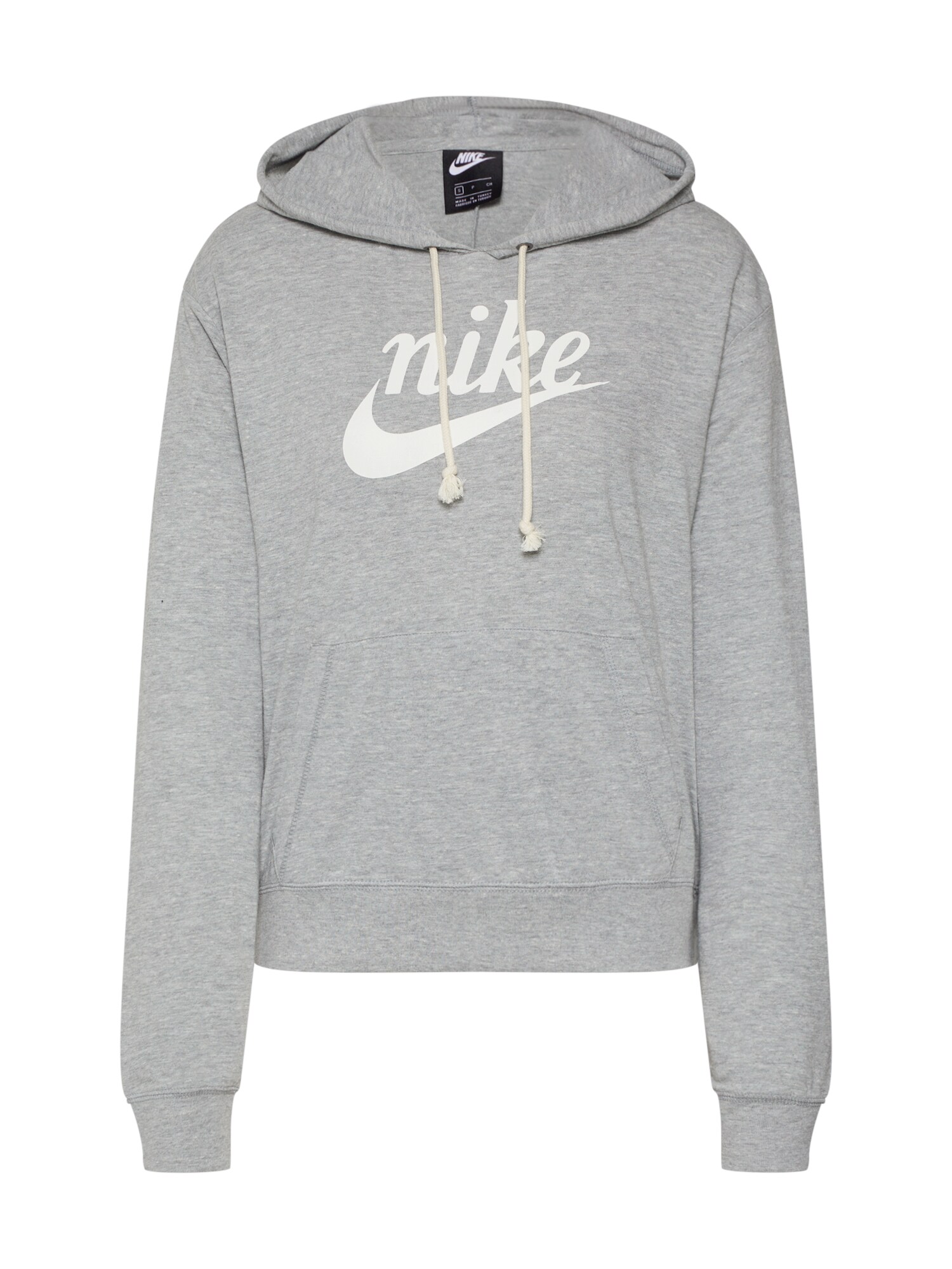 Nike Sportswear Megztinis be užsegimo 'W NSW GYM VNTG HOODIE HBR'  pilka / balta