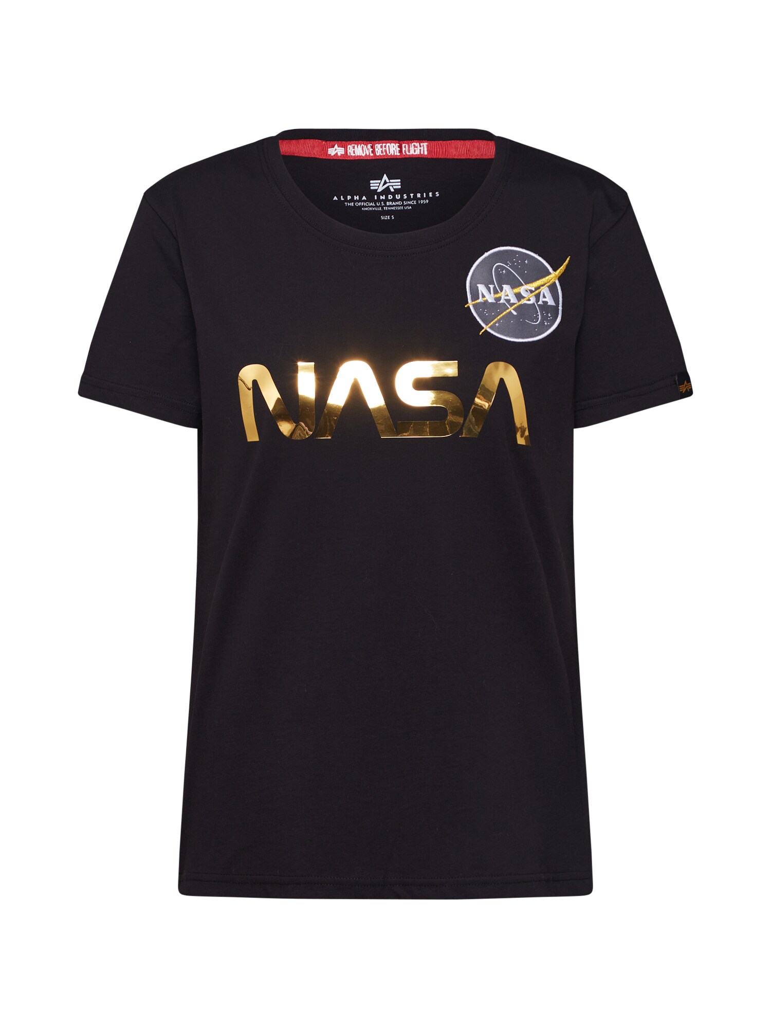ALPHA INDUSTRIES Marškinėliai 'Nasa PM T Wmn'  juoda
