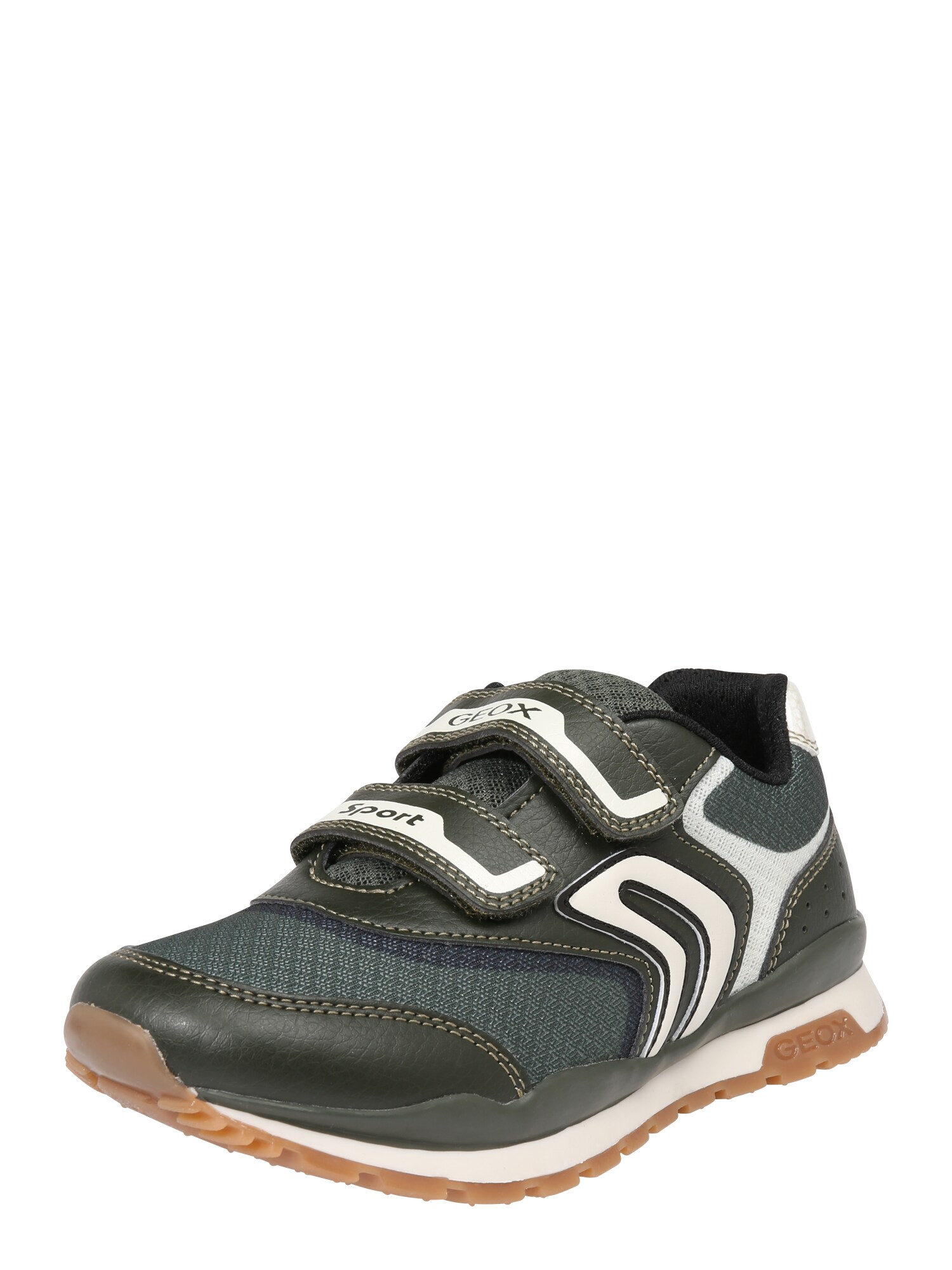 Geox Jongens Sneakers Pavel Beige Blauw Kaki geox kopen in de aanbieding