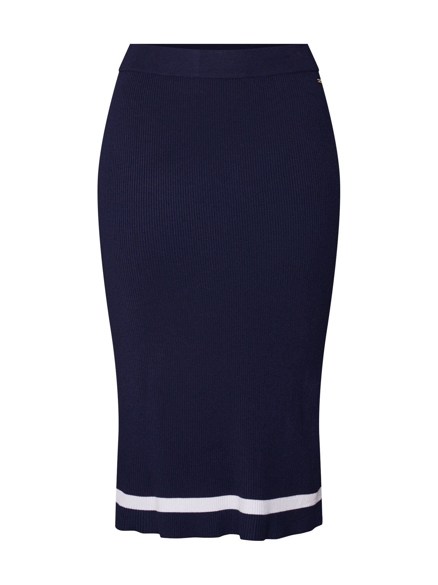 Tom Tailor Denim Dames Rok Knitted Tube Skirt Creme Donkerblauw tom tailor denim kopen in de aanbieding