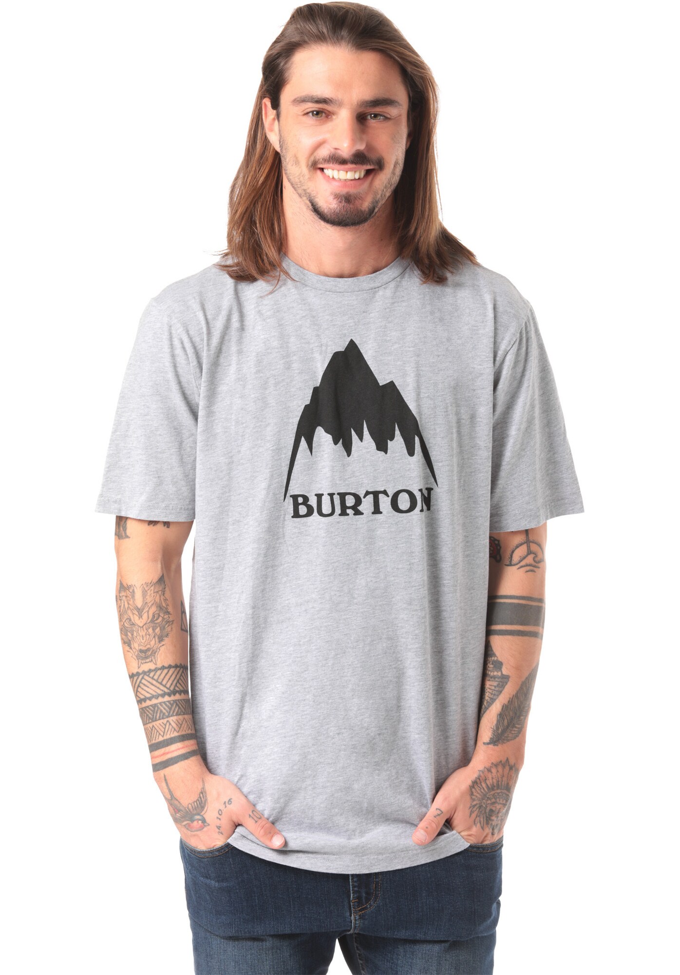 BURTON Sportiniai marškinėliai 'Classic Mountain'  margai pilka / antracito