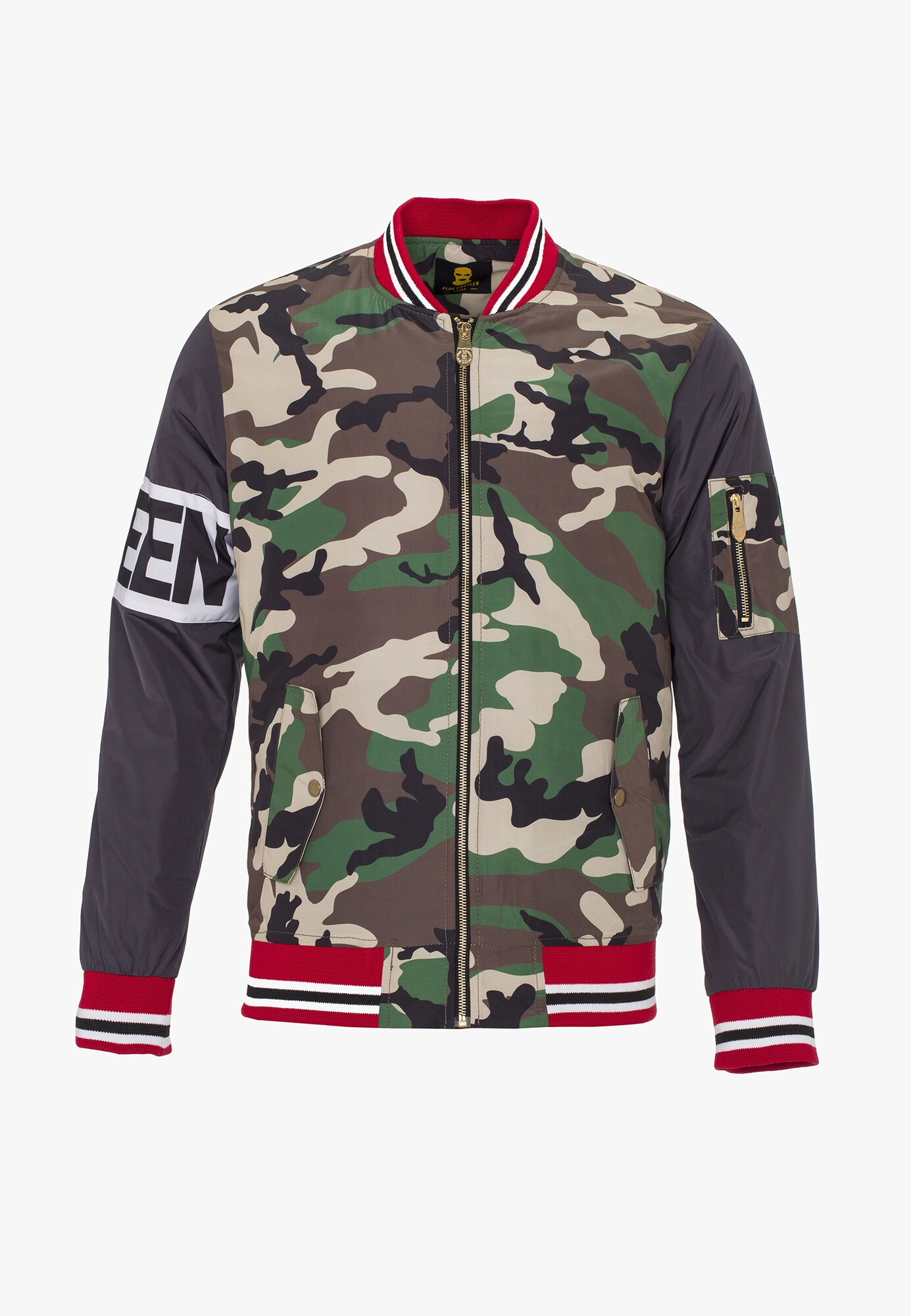 PLUS EIGHTEEN Bomberjacke grau / grün / mischfarben