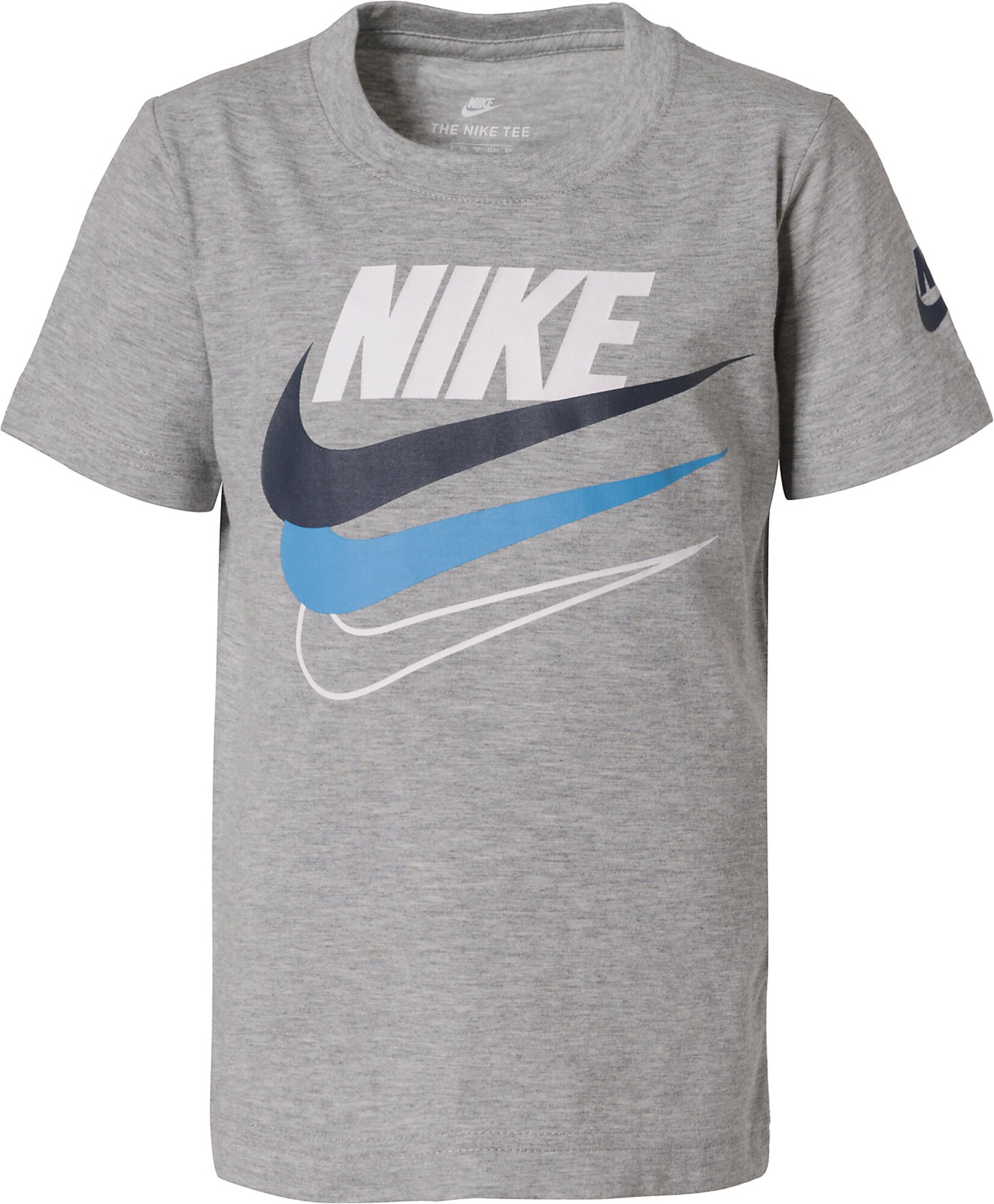 Nike Sportswear Marškinėliai  margai pilka / balta / tamsiai mėlyna / dangaus žydra