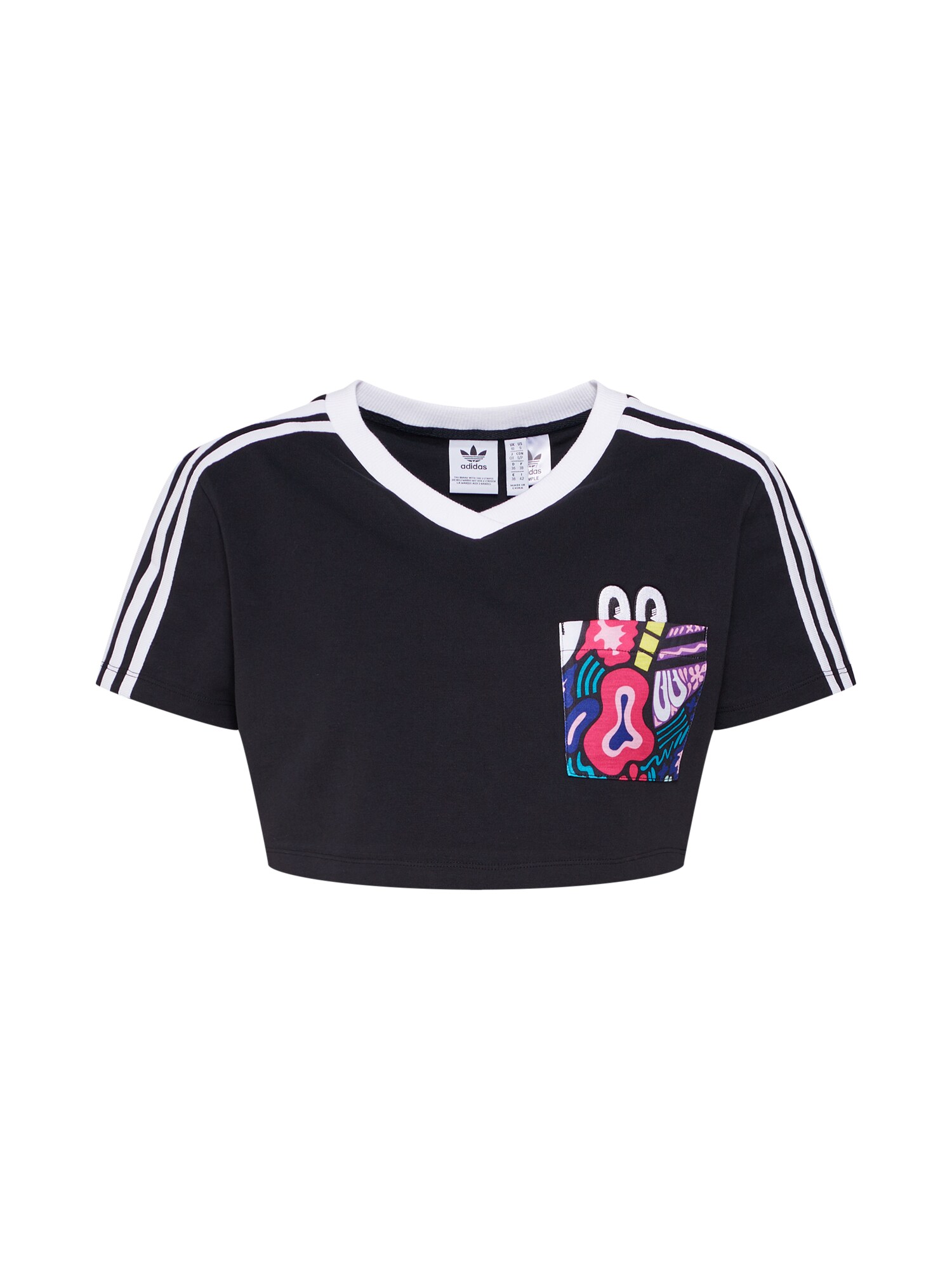 Adidas Originals Dames Shirt C 3 Stripes Tee Zwart Wit adidas originals kopen in de aanbieding