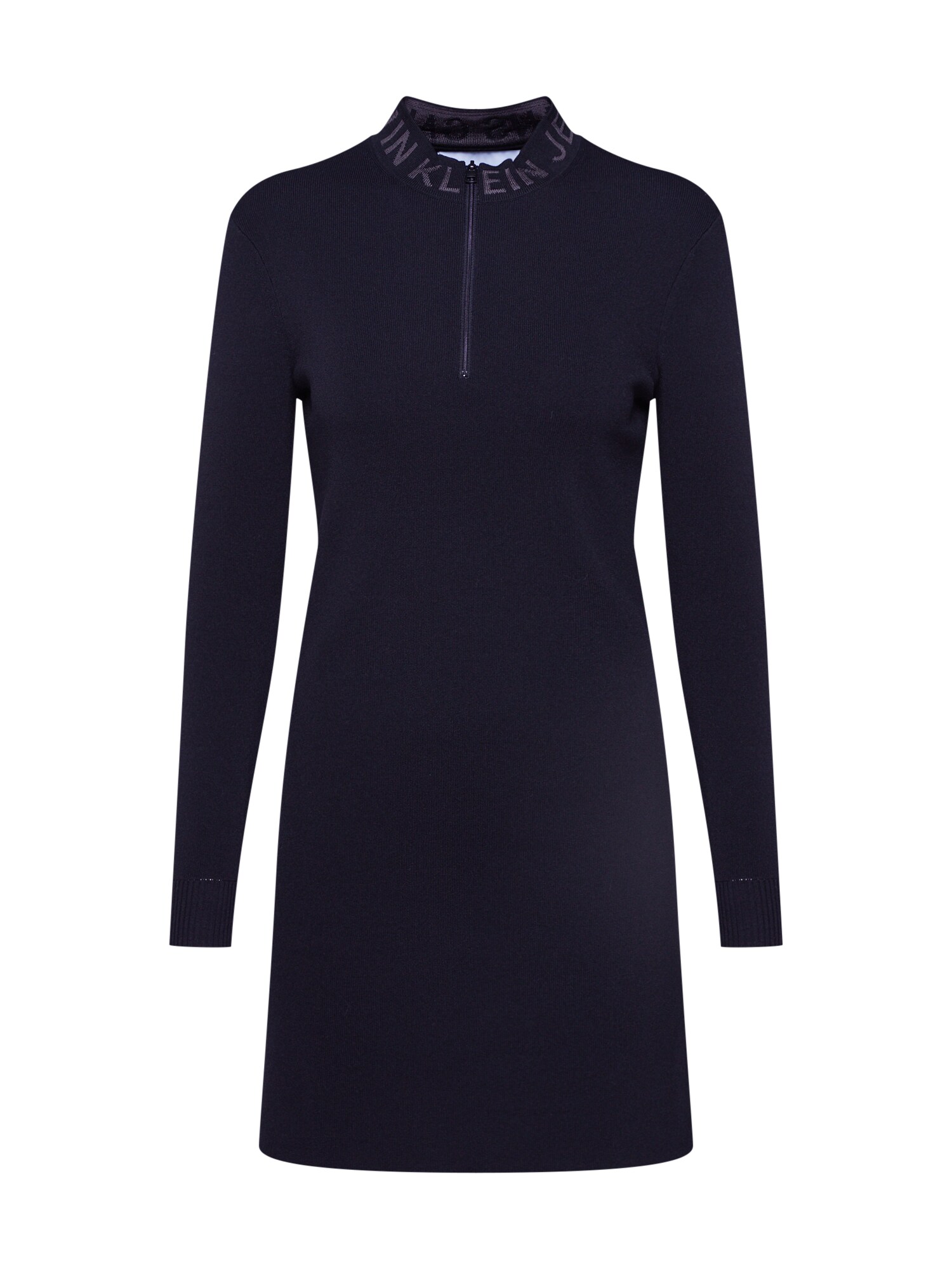 Calvin Klein Jeans Suknelė 'NECK LOGO FITTED SWEATER DRESS'  juoda