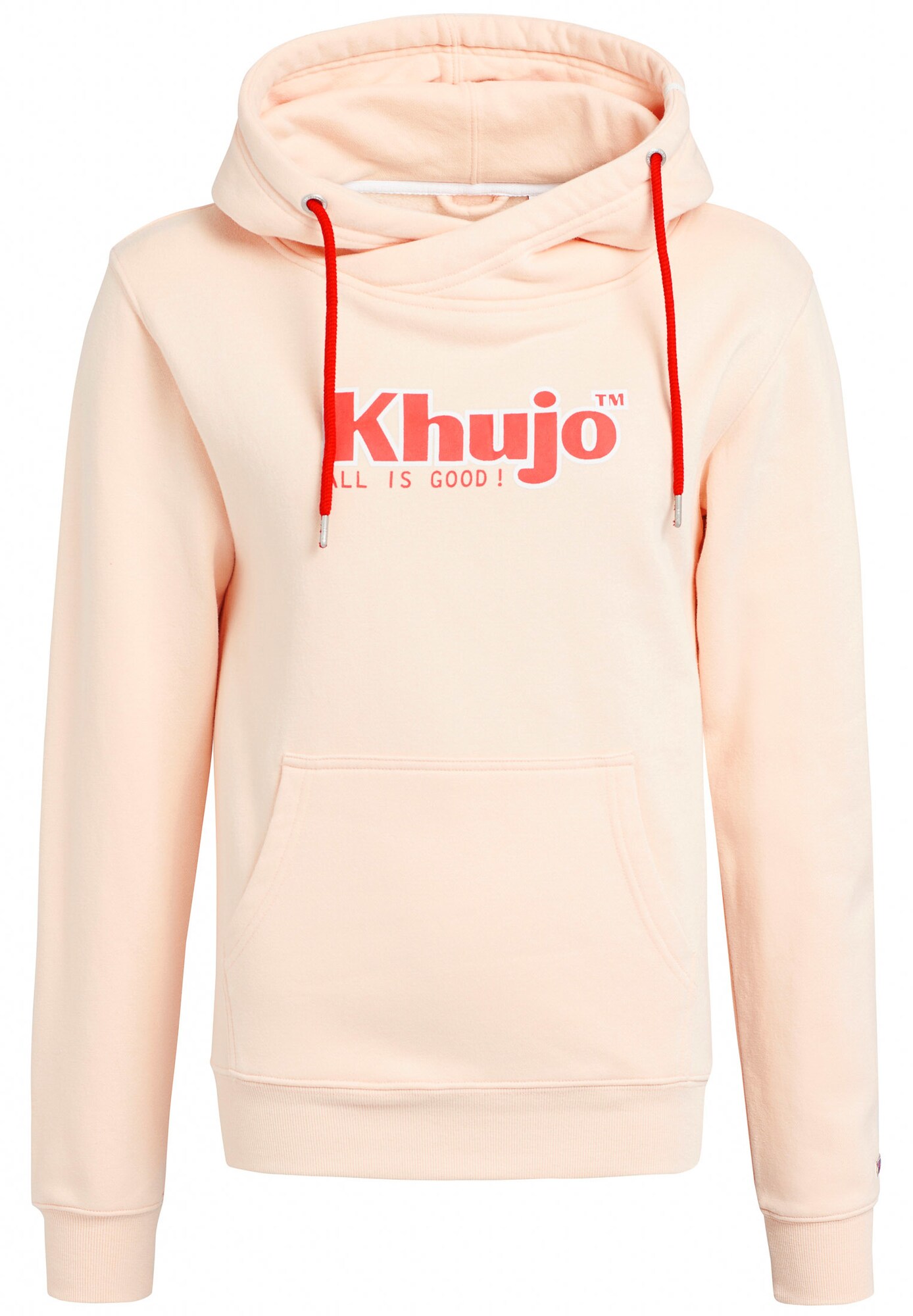 Khujo Dames Sweatshirt Julie Abrikoos Oranjerood Wit khujo kopen in de aanbieding